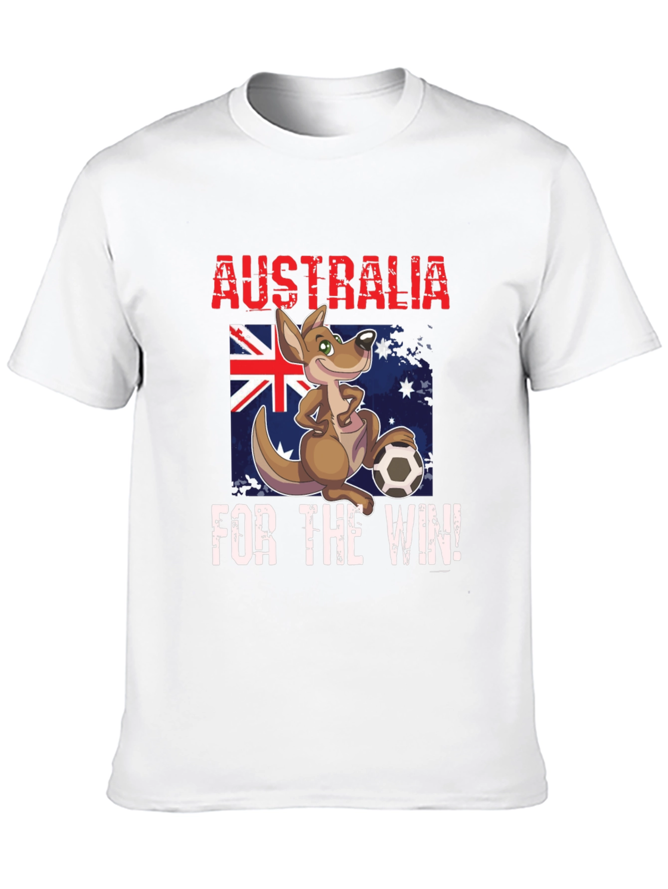 Australia Soccer T-Shirt Kangaroo Cartoon