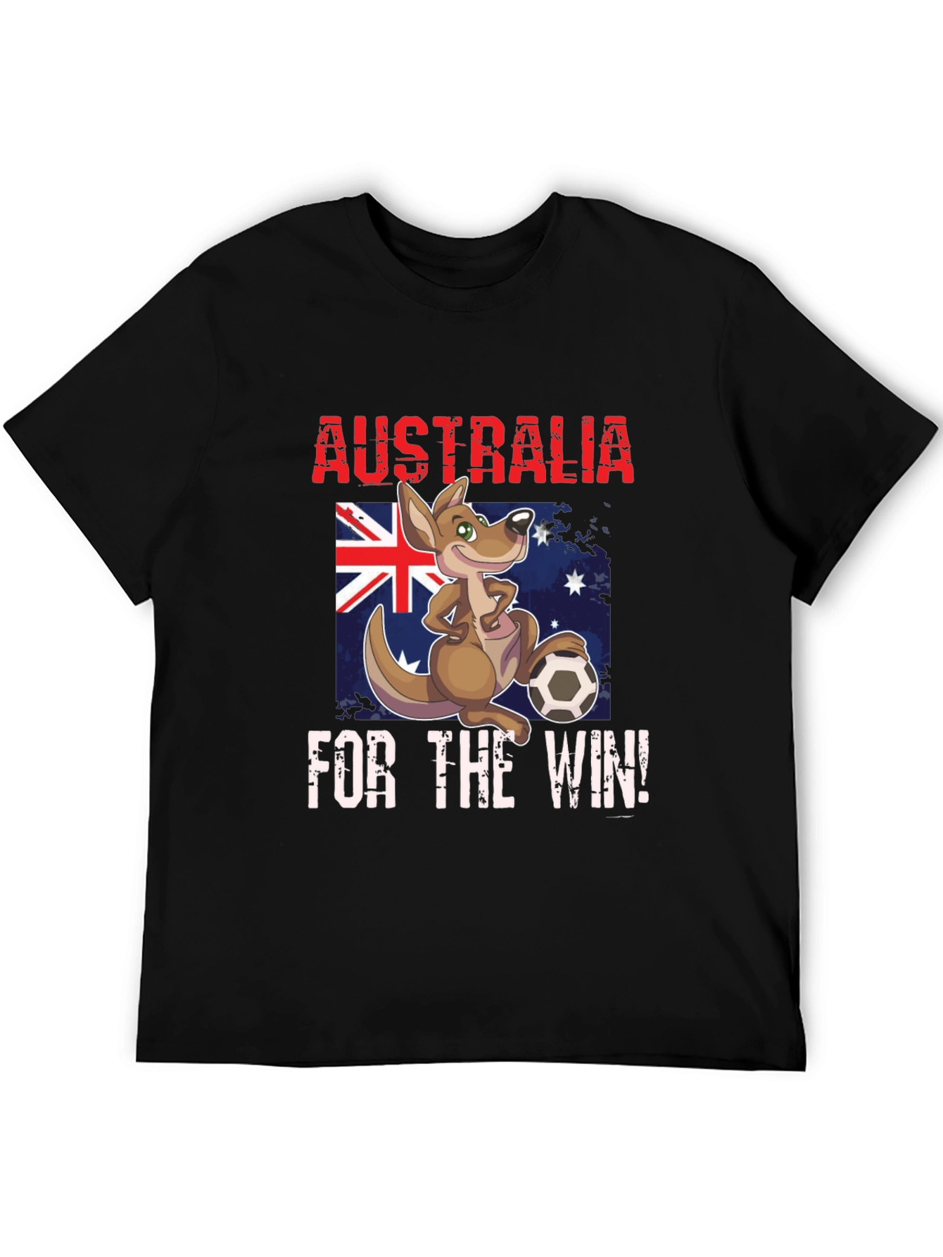 Australia Soccer T-Shirt Kangaroo Cartoon