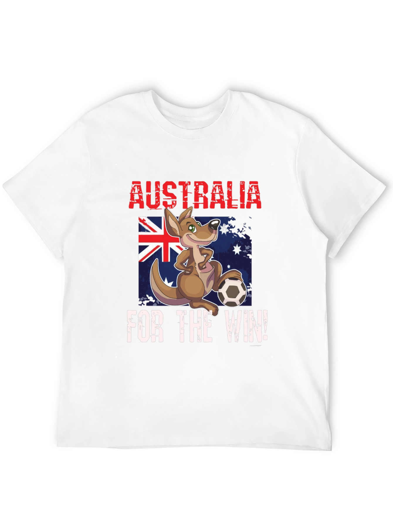 Australia Soccer T-Shirt Kangaroo Cartoon