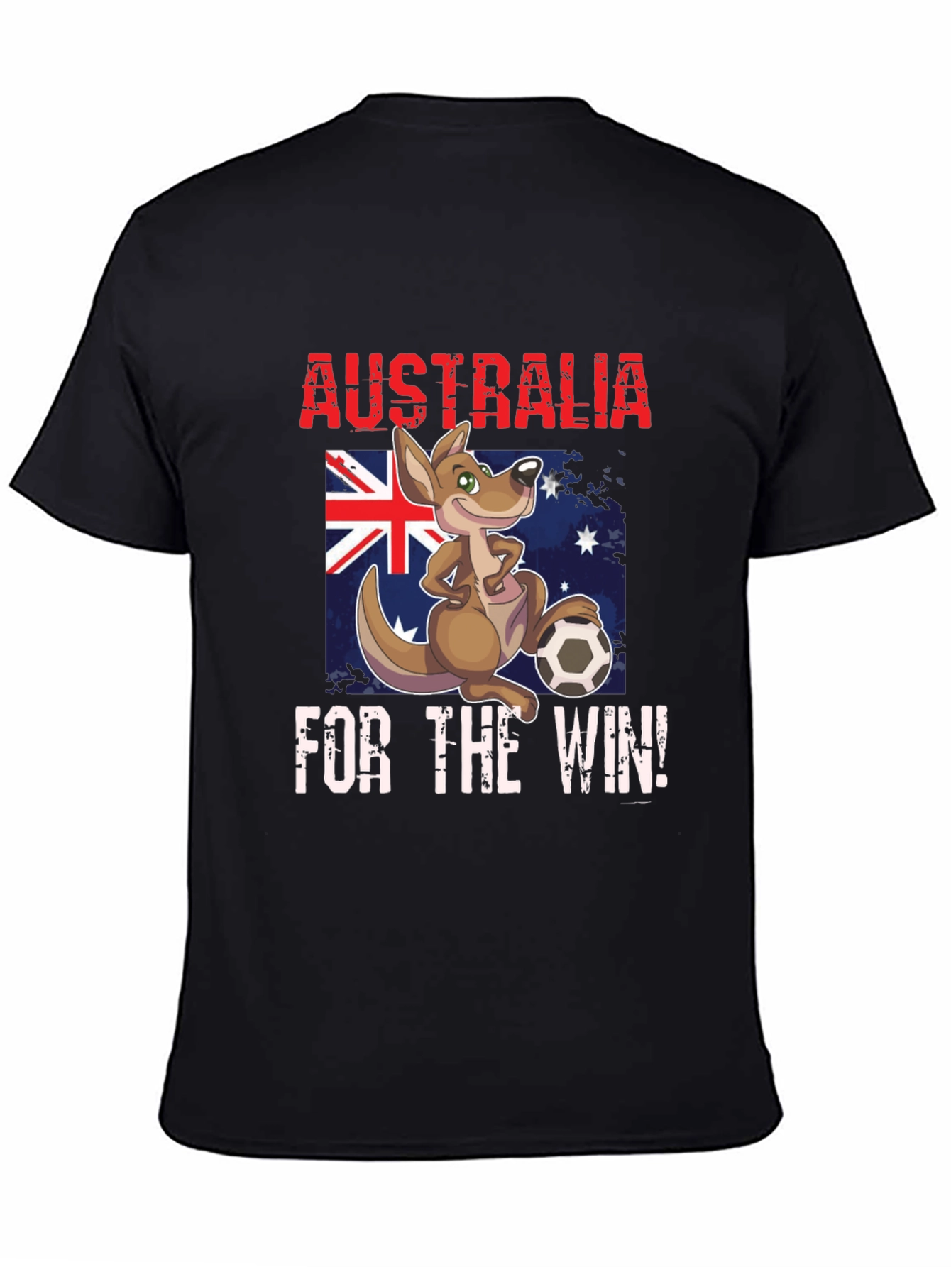 Australia Soccer T-Shirt Kangaroo Cartoon
