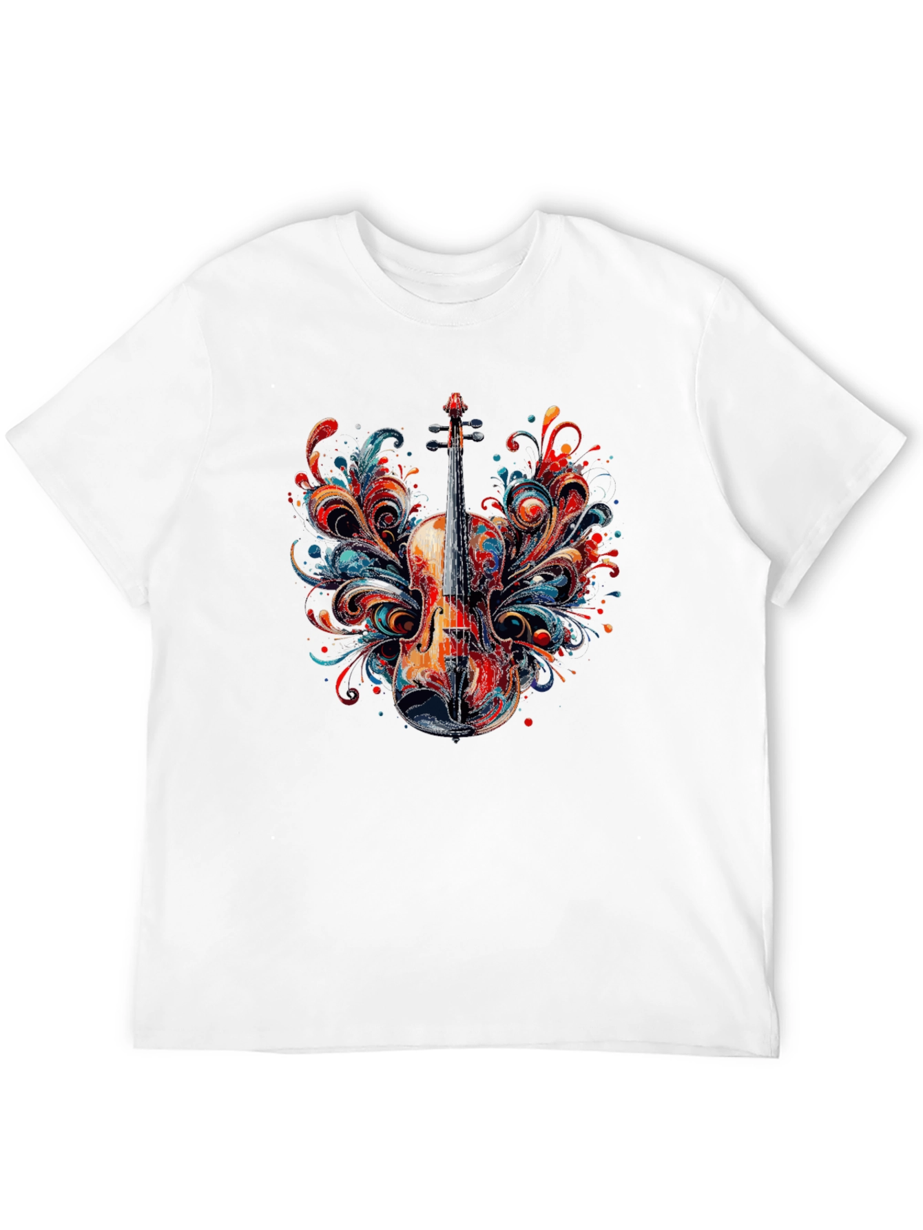 Violin Art Mens Black T-Shirt