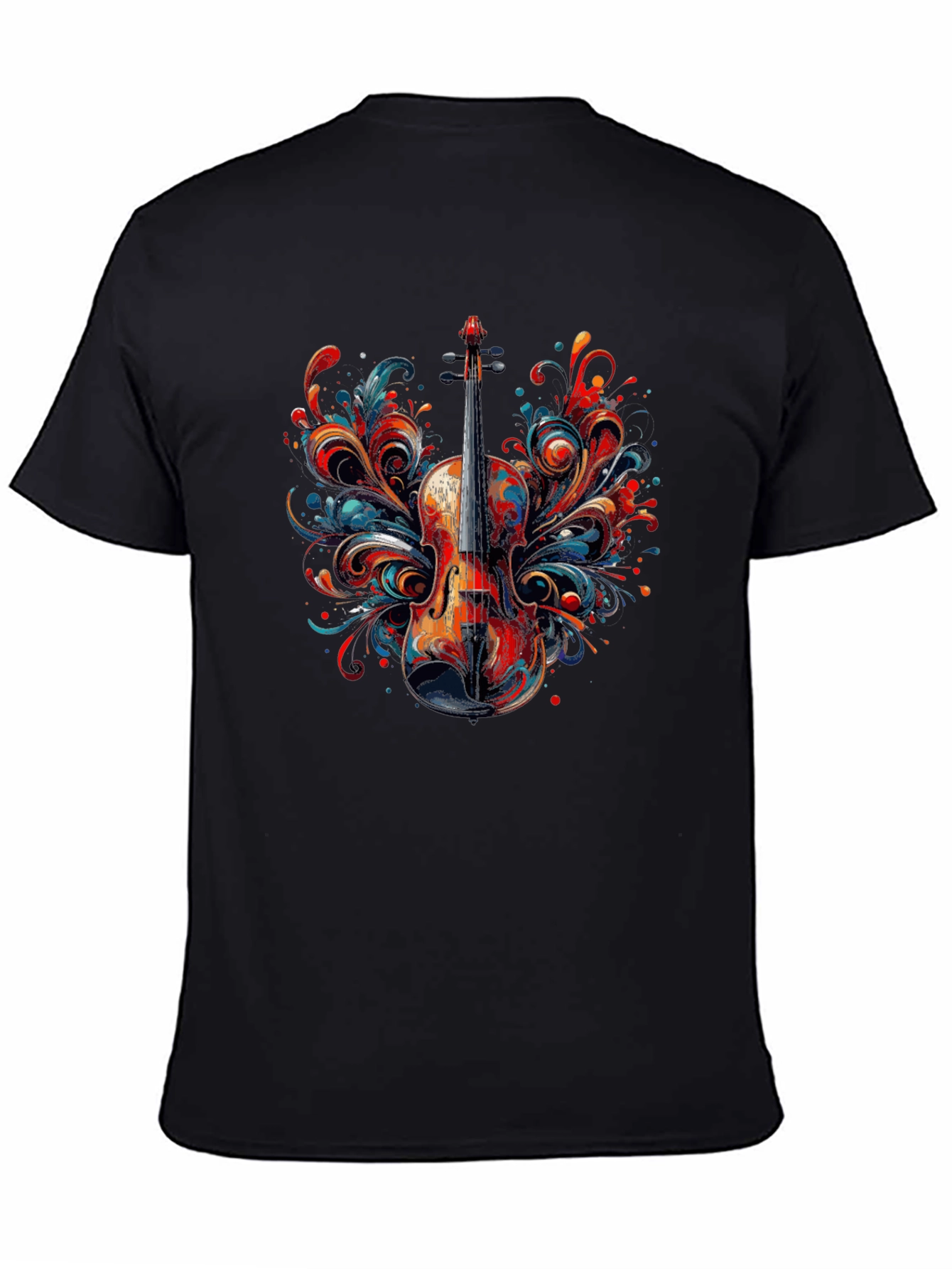 Violin Art Mens Black T-Shirt