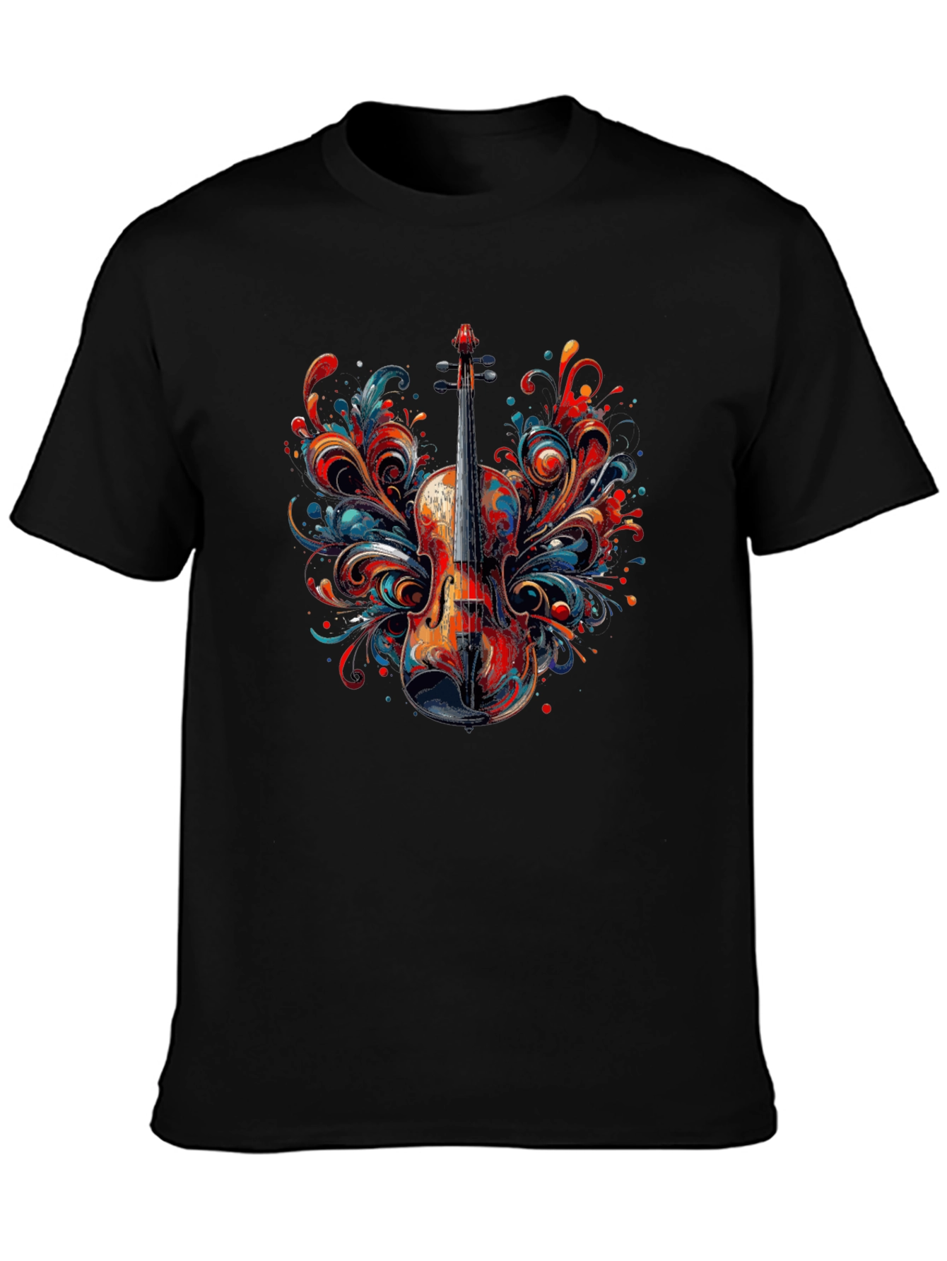 Violin Art Mens Black T-Shirt