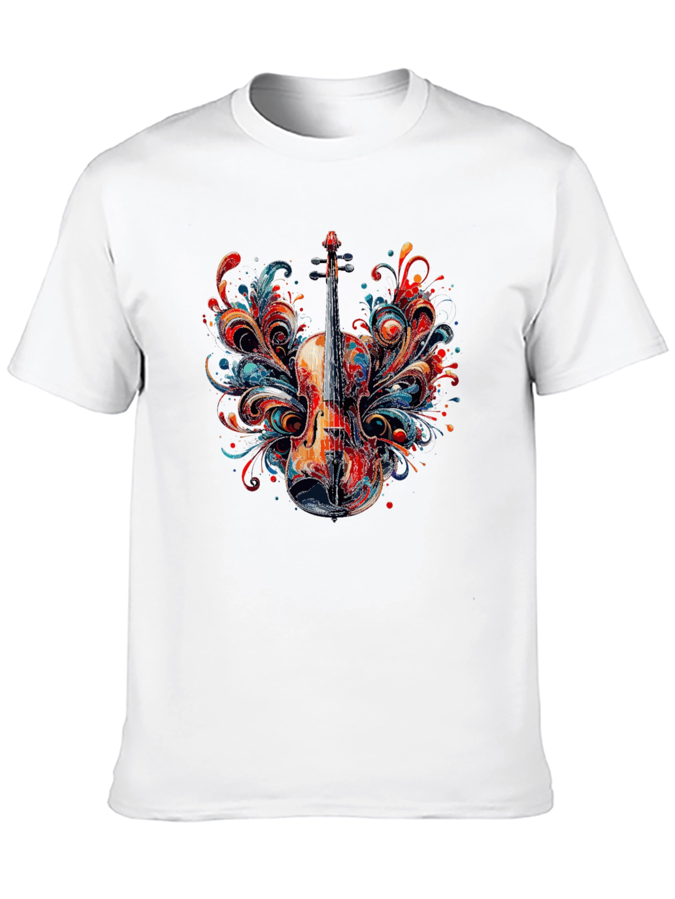 Violin Art Mens Black T-Shirt