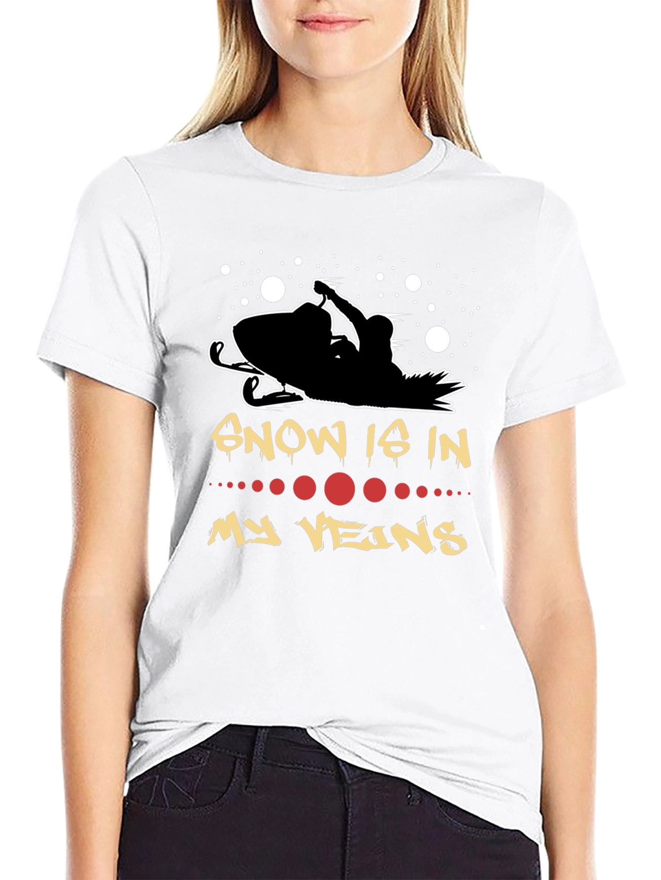 Snow Is In My Veins Black Graphic Tee