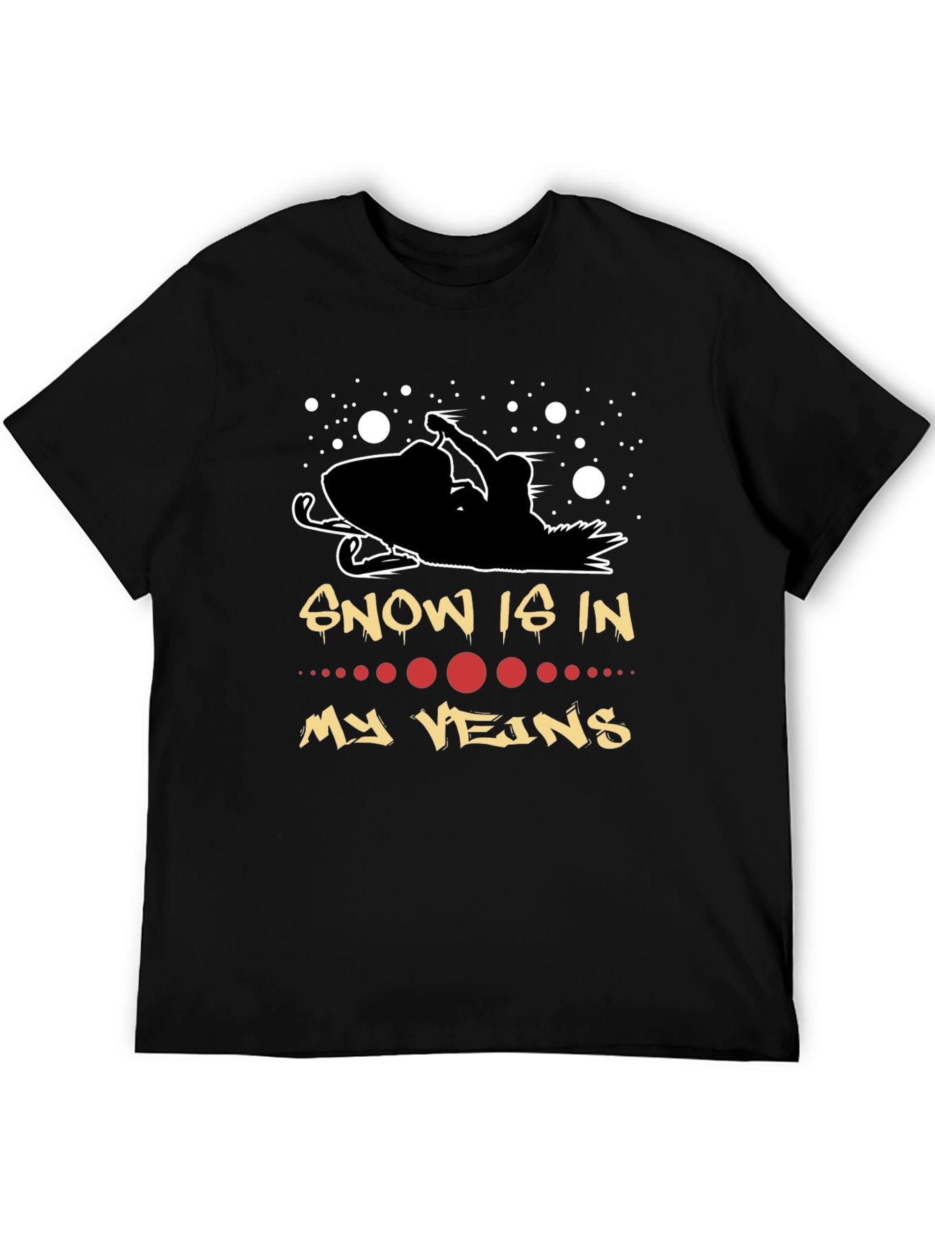 Snow Is In My Veins Black Graphic Tee
