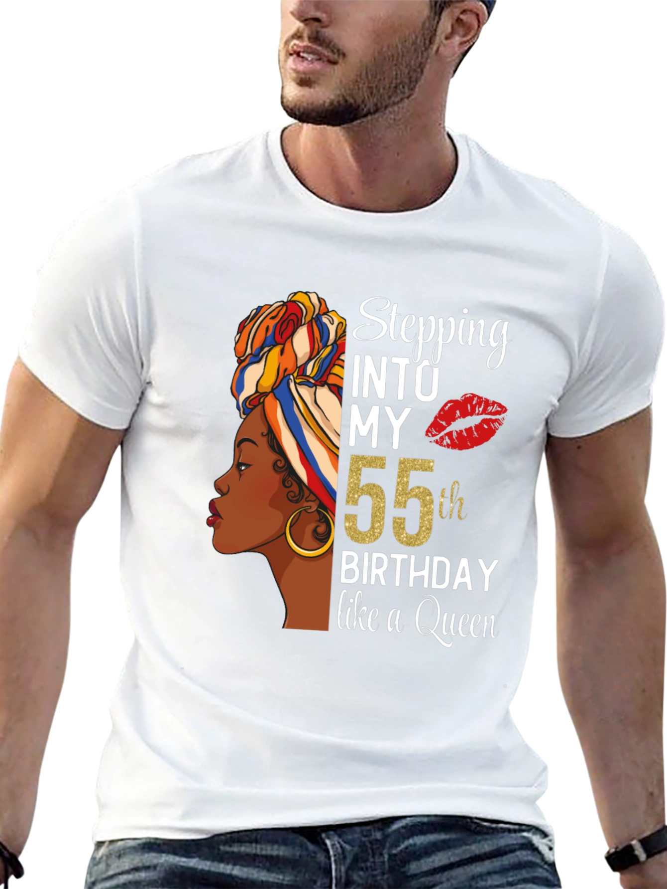 Stepping Into My 55th Birthday Like a Queen T-Shirt