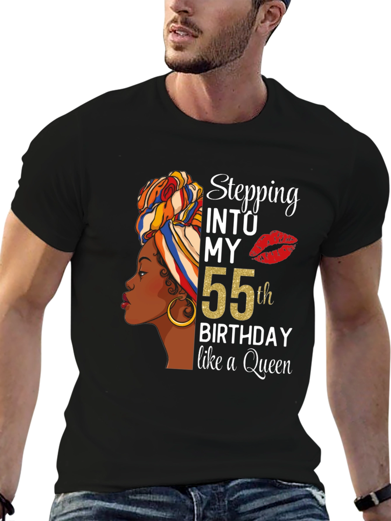 Stepping Into My 55th Birthday Like a Queen T-Shirt