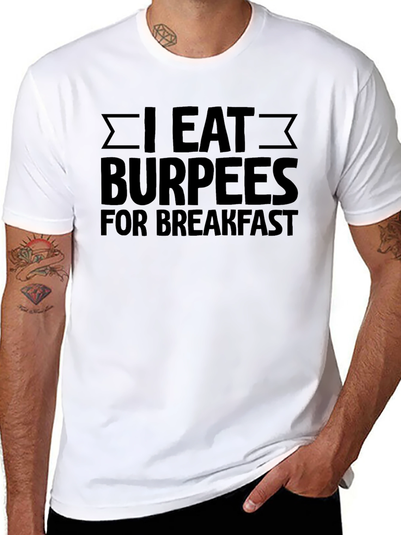 I Eat Burpees for Breakfast Black T-Shirt