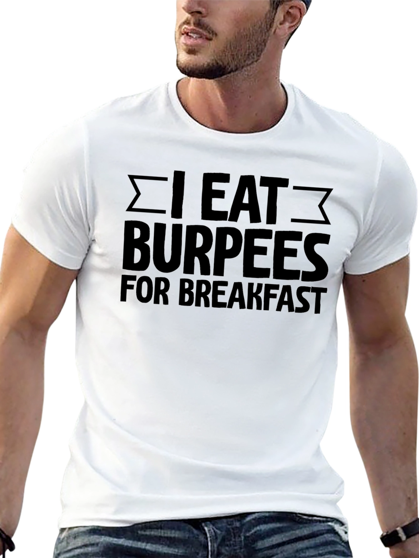 I Eat Burpees for Breakfast Black T-Shirt