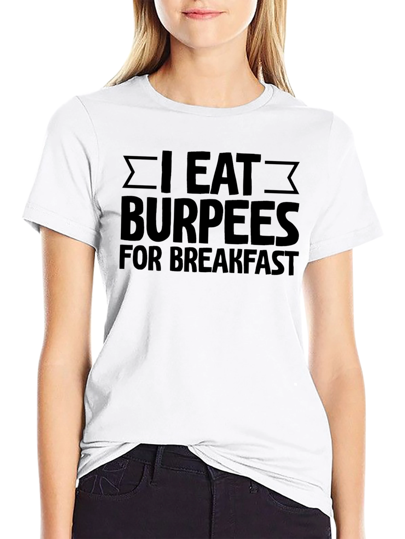 I Eat Burpees for Breakfast Black T-Shirt
