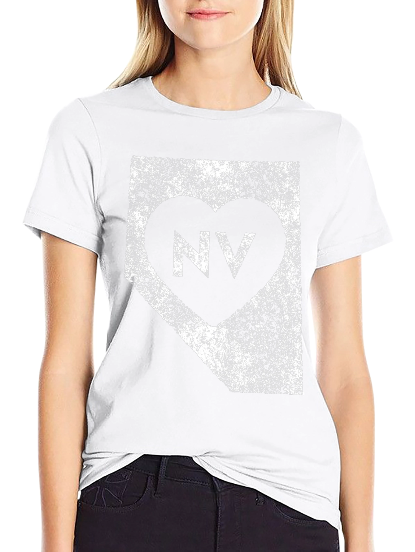 Nevada State Love Heart Graphic T-Shirt
