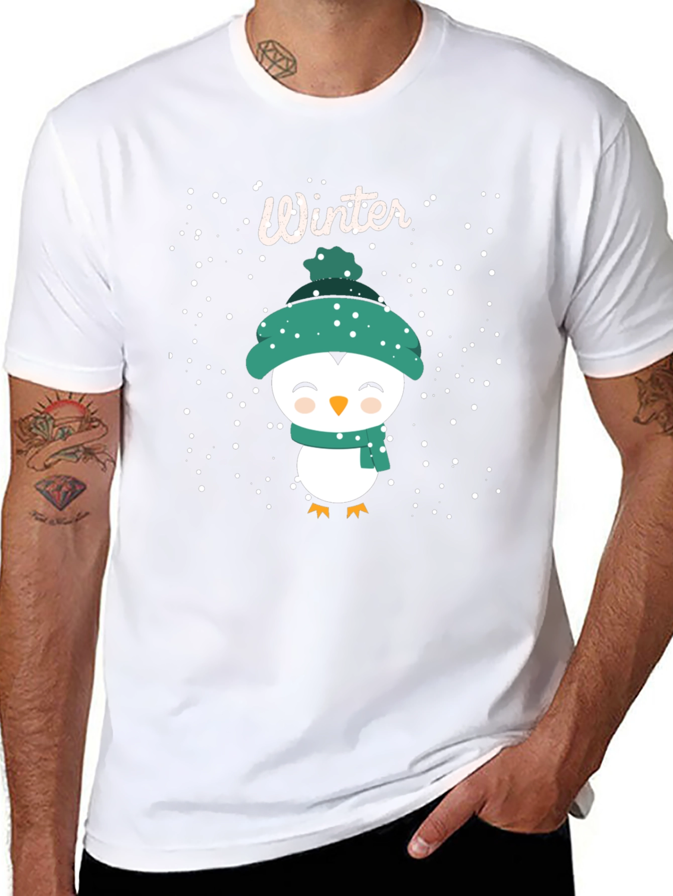 Winter Penguin T-Shirt - Festive Holiday Tee