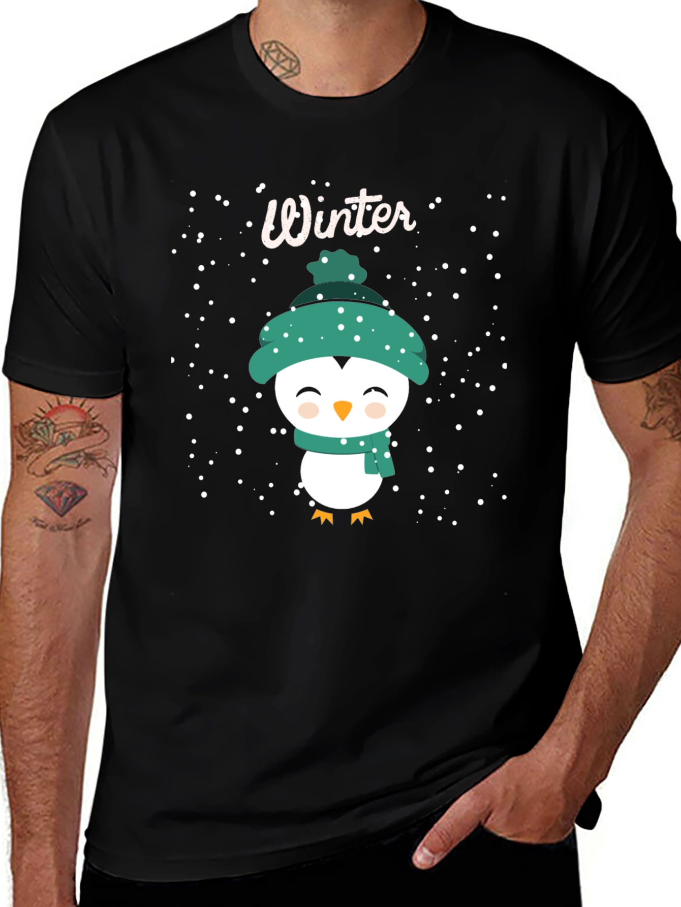 Winter Penguin T-Shirt - Festive Holiday Tee