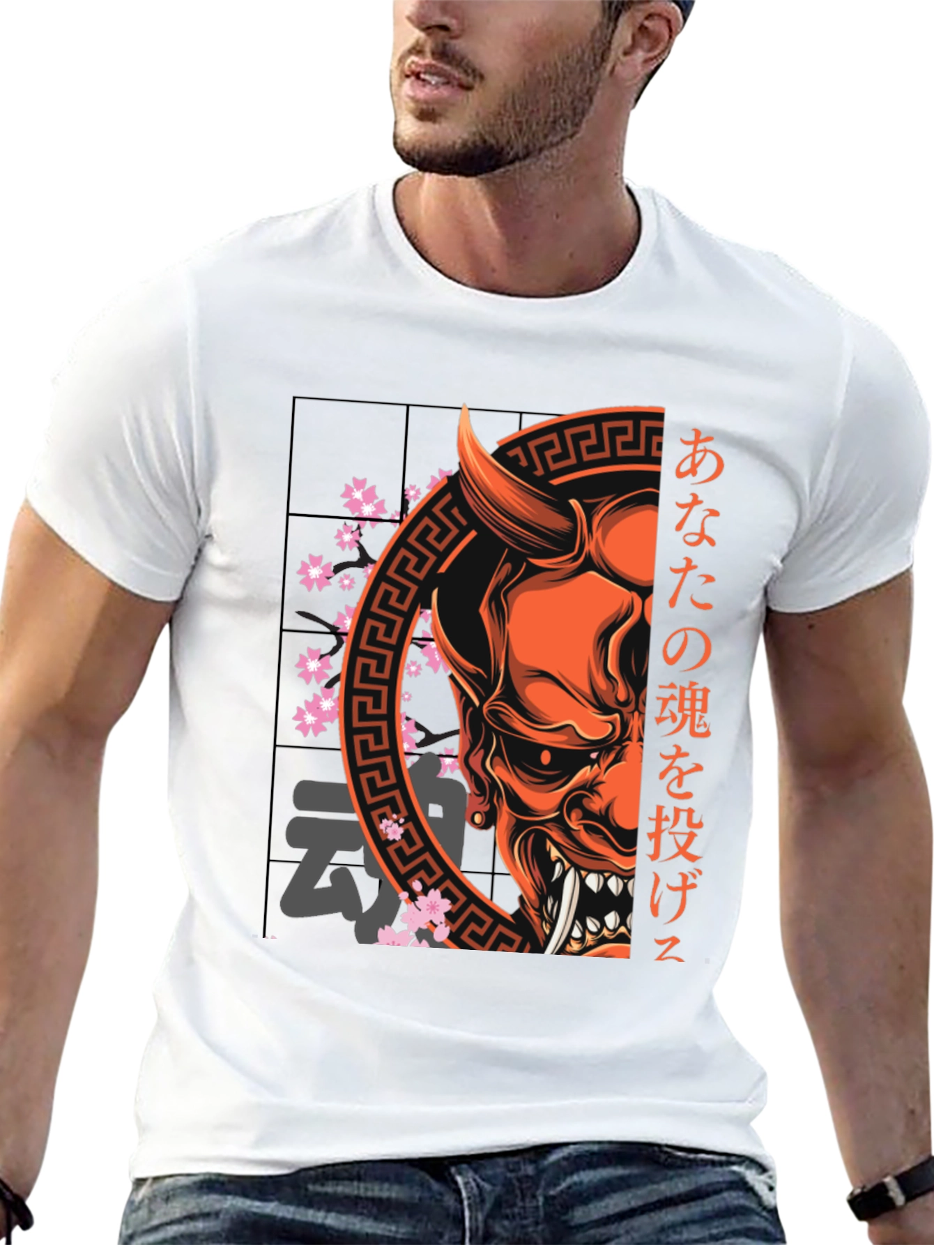 Japanese Oni Mask Graphic Tee