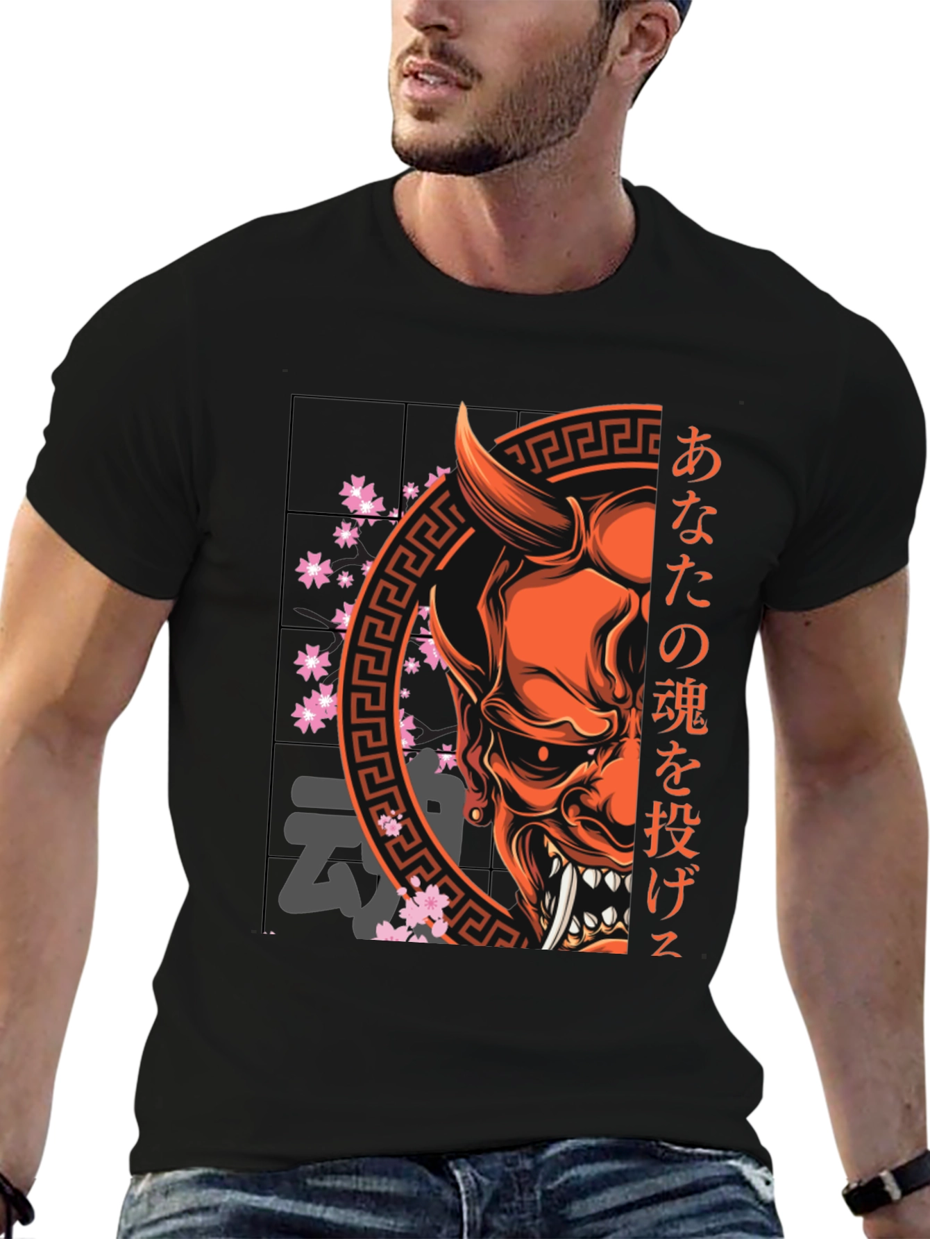 Japanese Oni Mask Graphic Tee