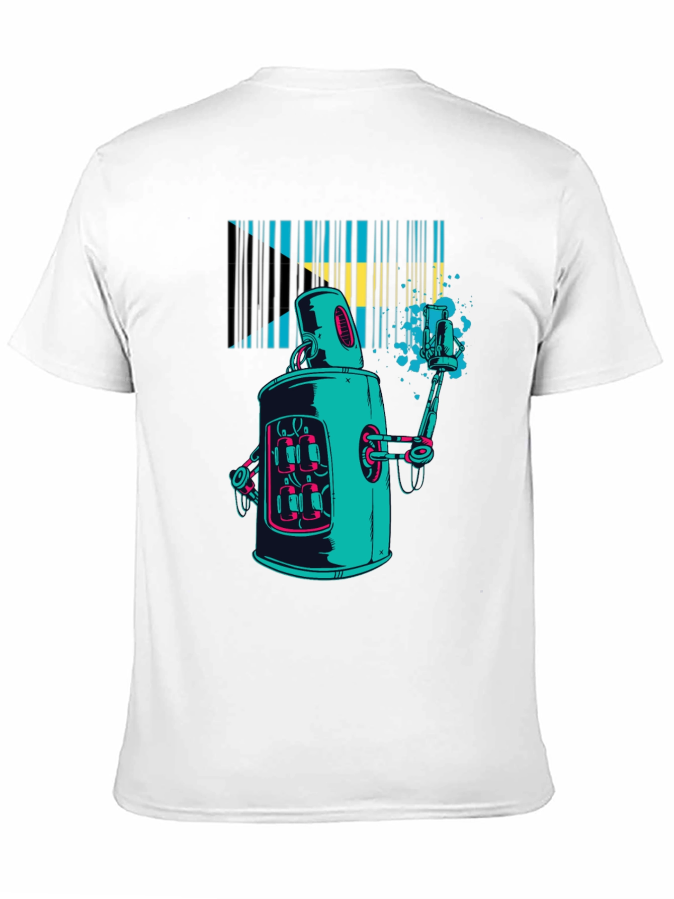 Robot Bahamas Flag Graphic Tee