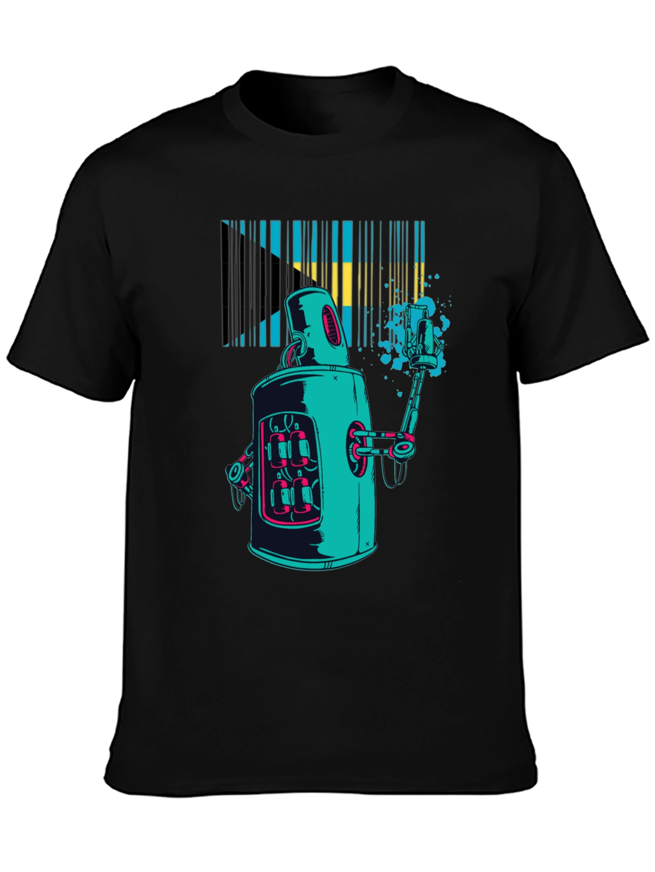 Robot Bahamas Flag Graphic Tee