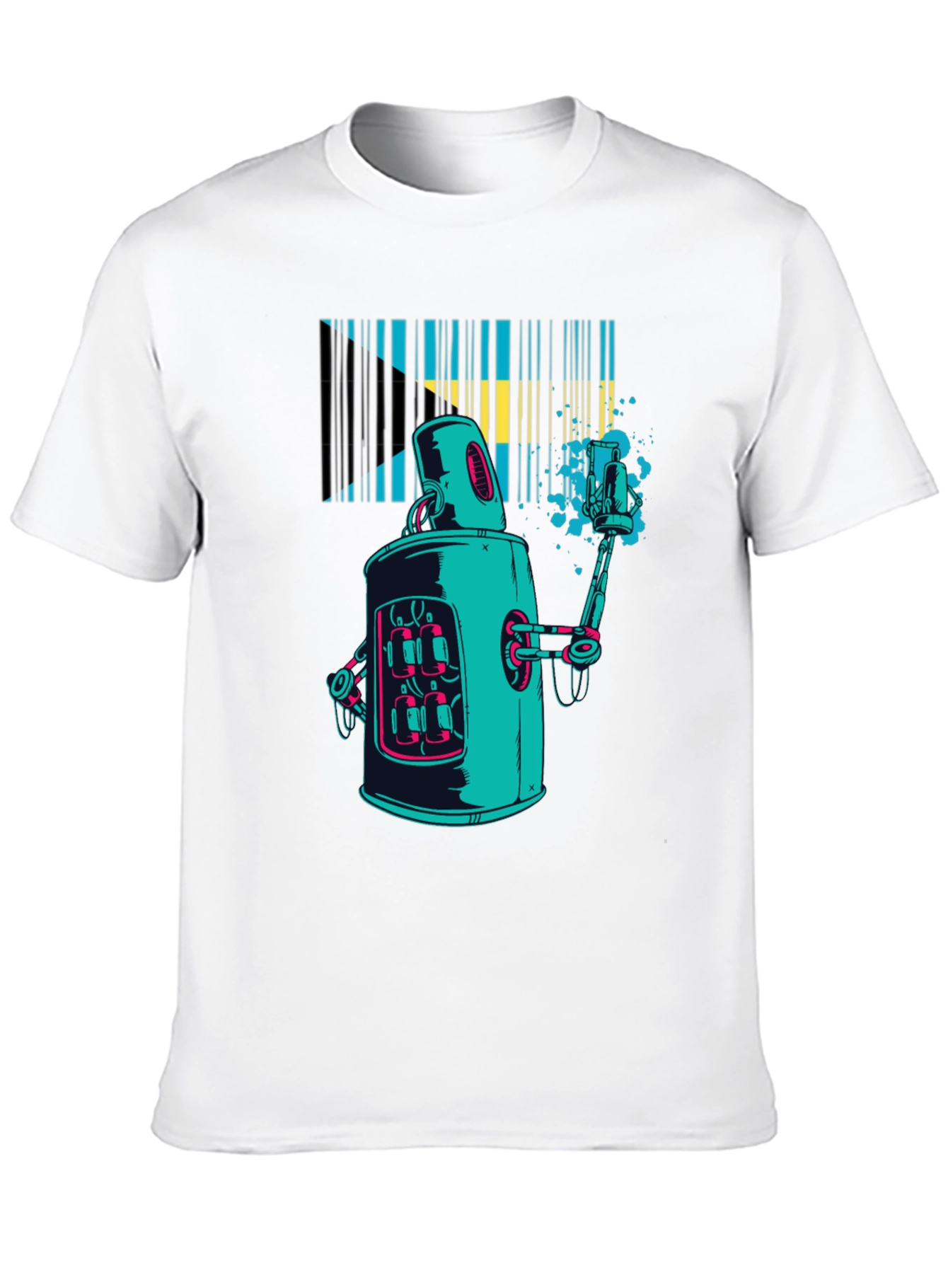 Robot Bahamas Flag Graphic Tee