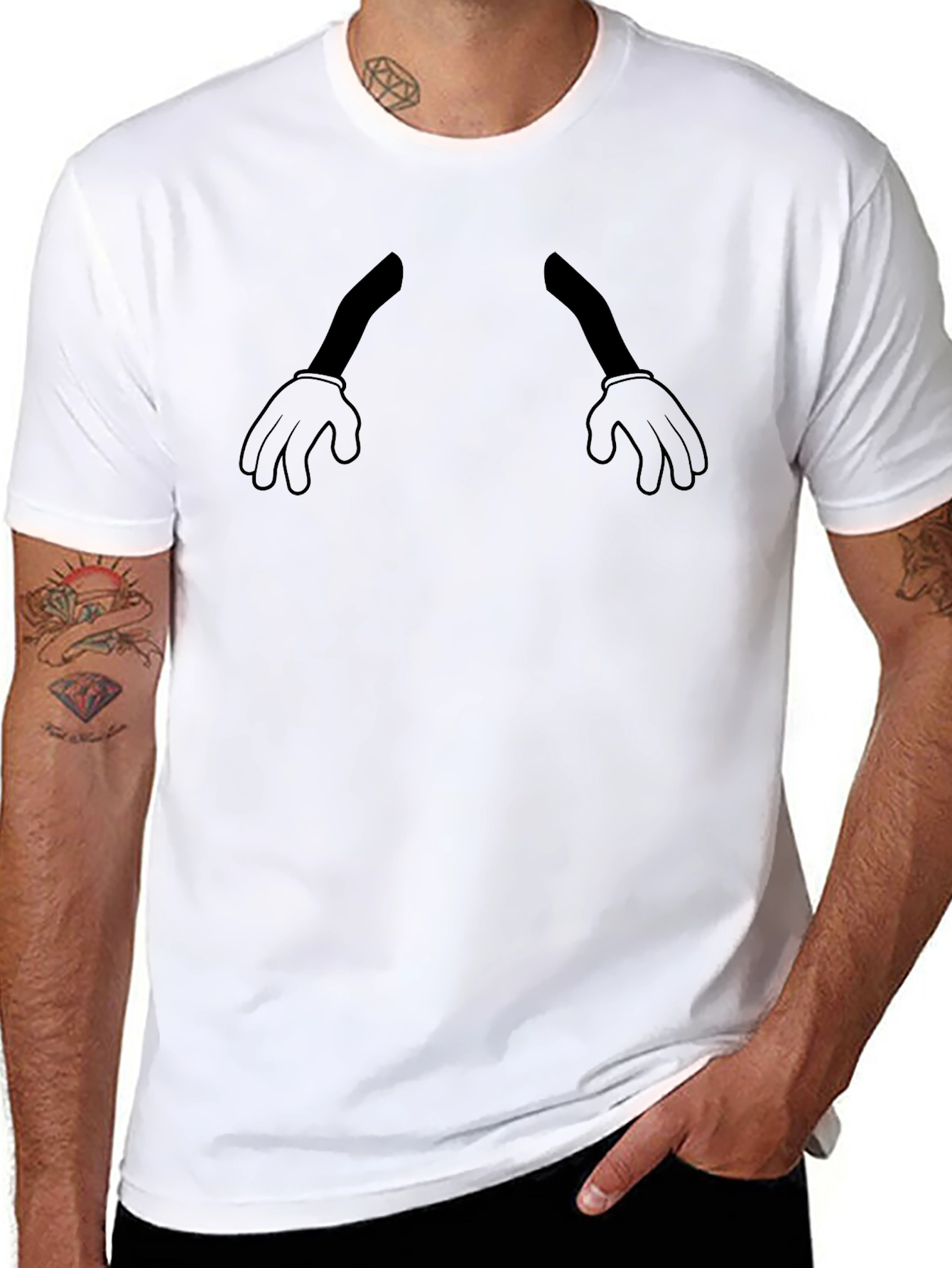 Cartoon Hand T-Shirt - Black Graphic Tee
