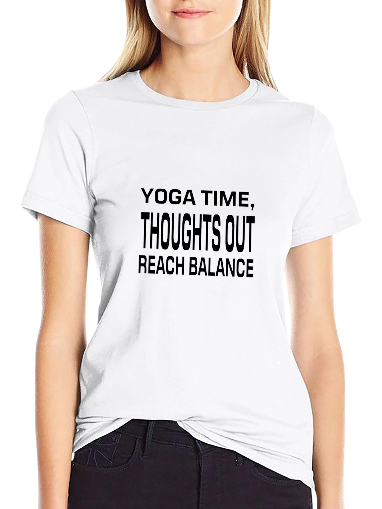 Yoga Time Black Graphic T-Shirt