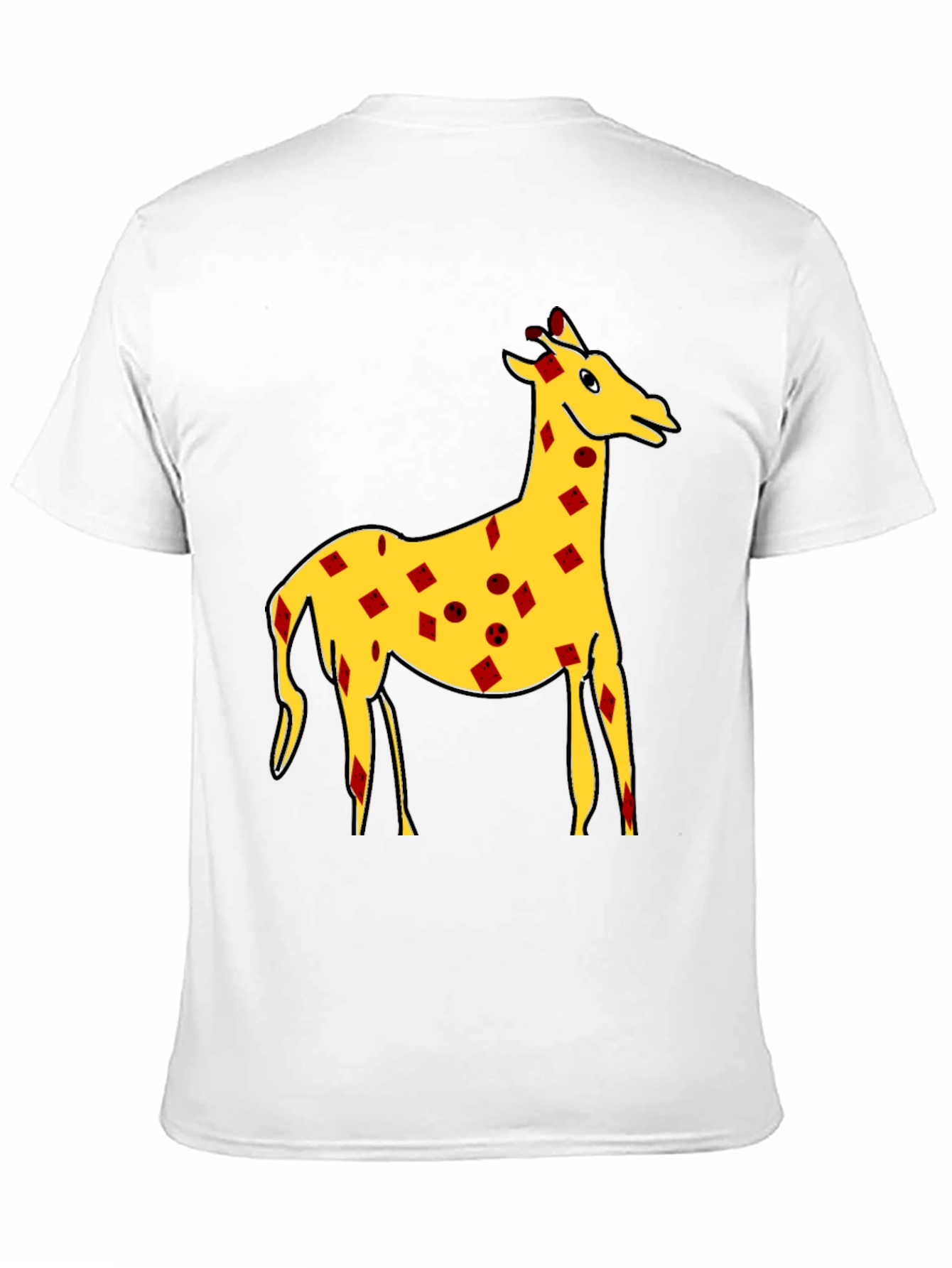 Quirky Giraffe Print Black T-Shirt