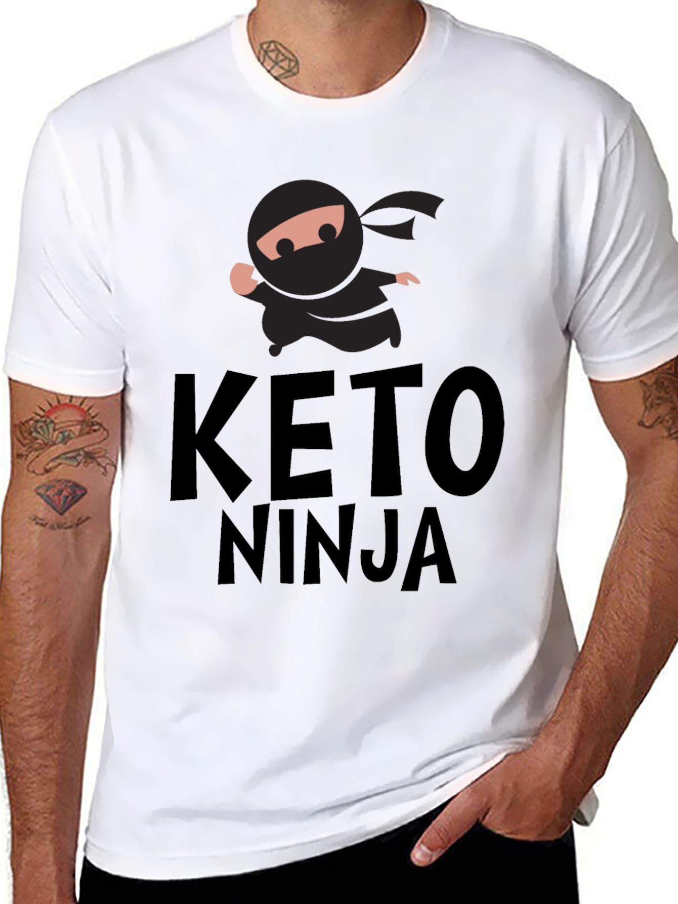 Keto Ninja Graphic T-Shirt - Funny Workout Tee