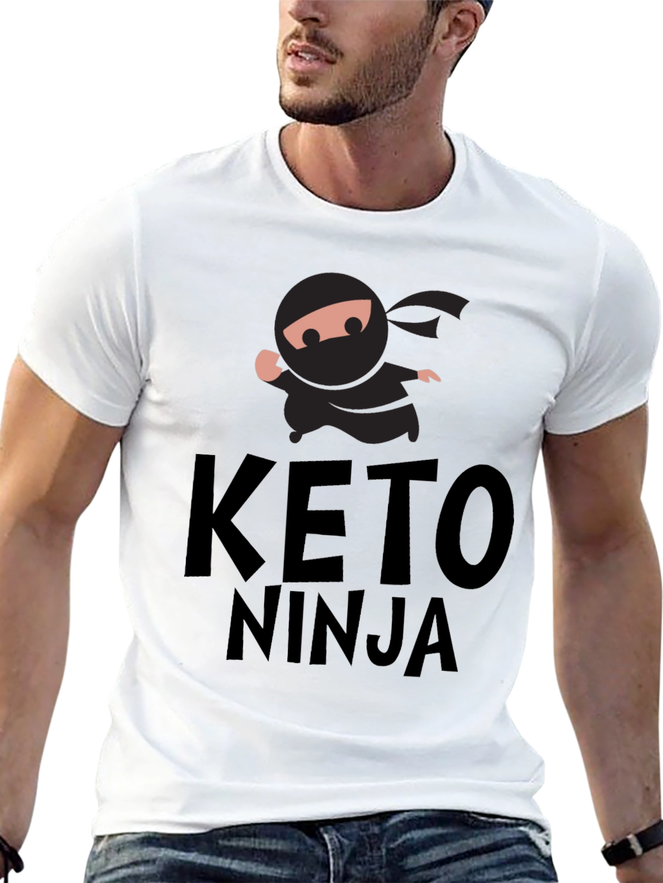 Keto Ninja Graphic T-Shirt - Funny Workout Tee