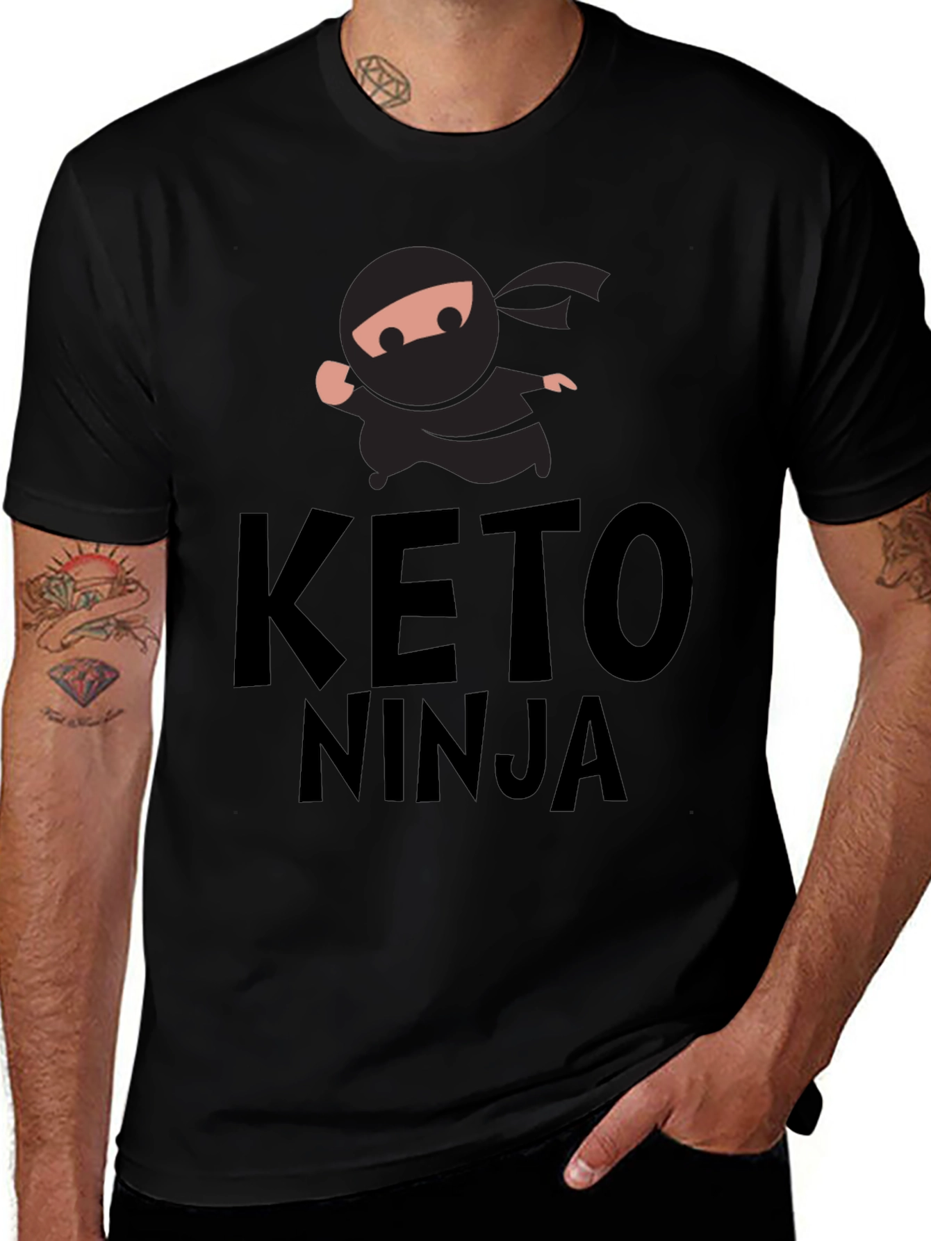Keto Ninja Graphic T-Shirt - Funny Workout Tee