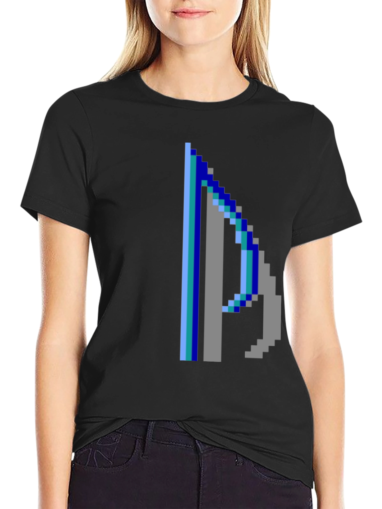 Pixelated P Graphic Tee - Retro Style