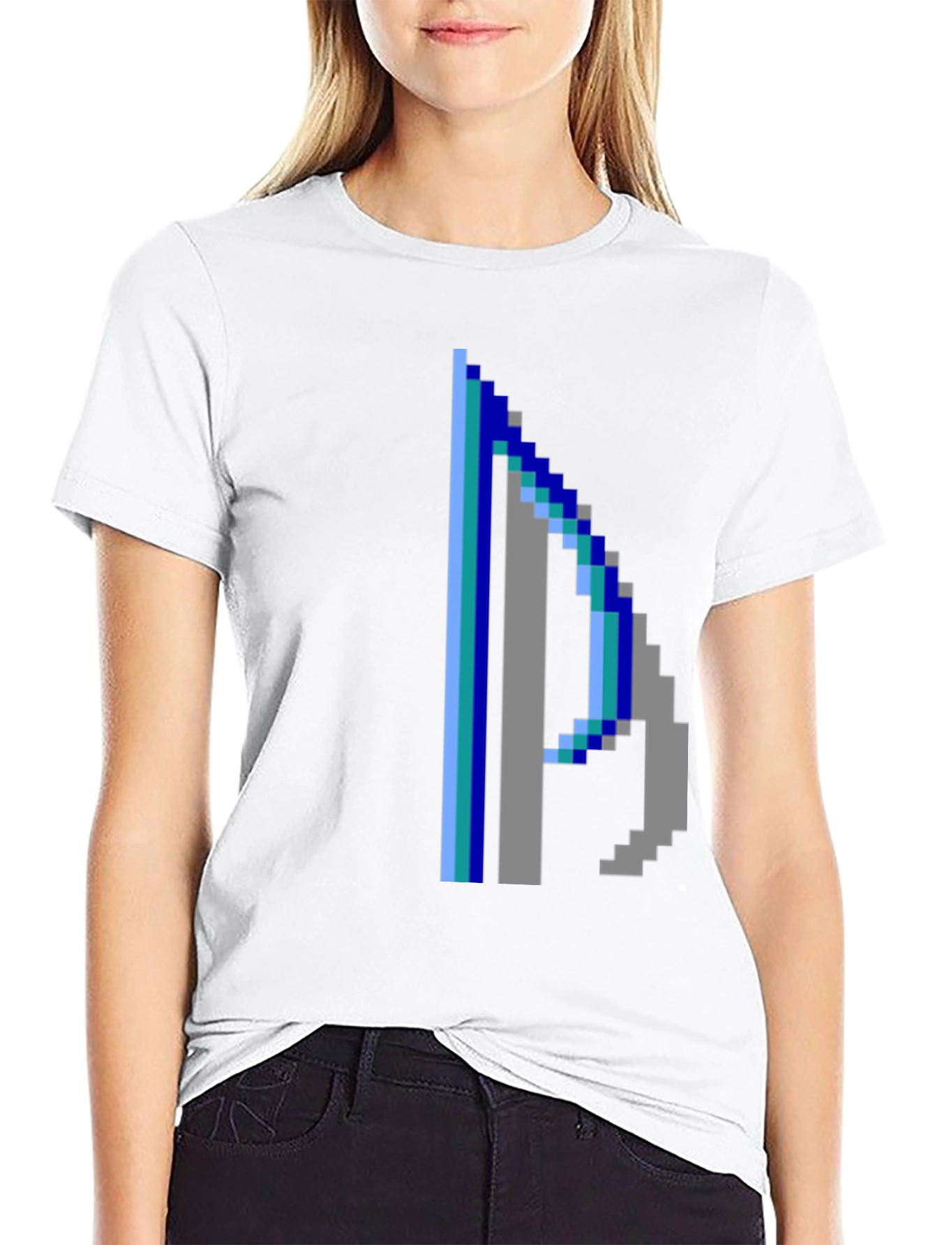 Pixelated P Graphic Tee - Retro Style
