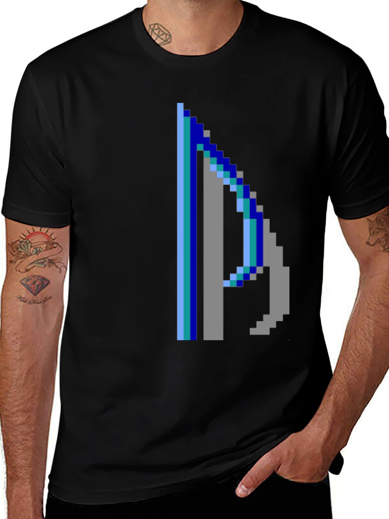 Pixelated P Graphic Tee - Retro Style