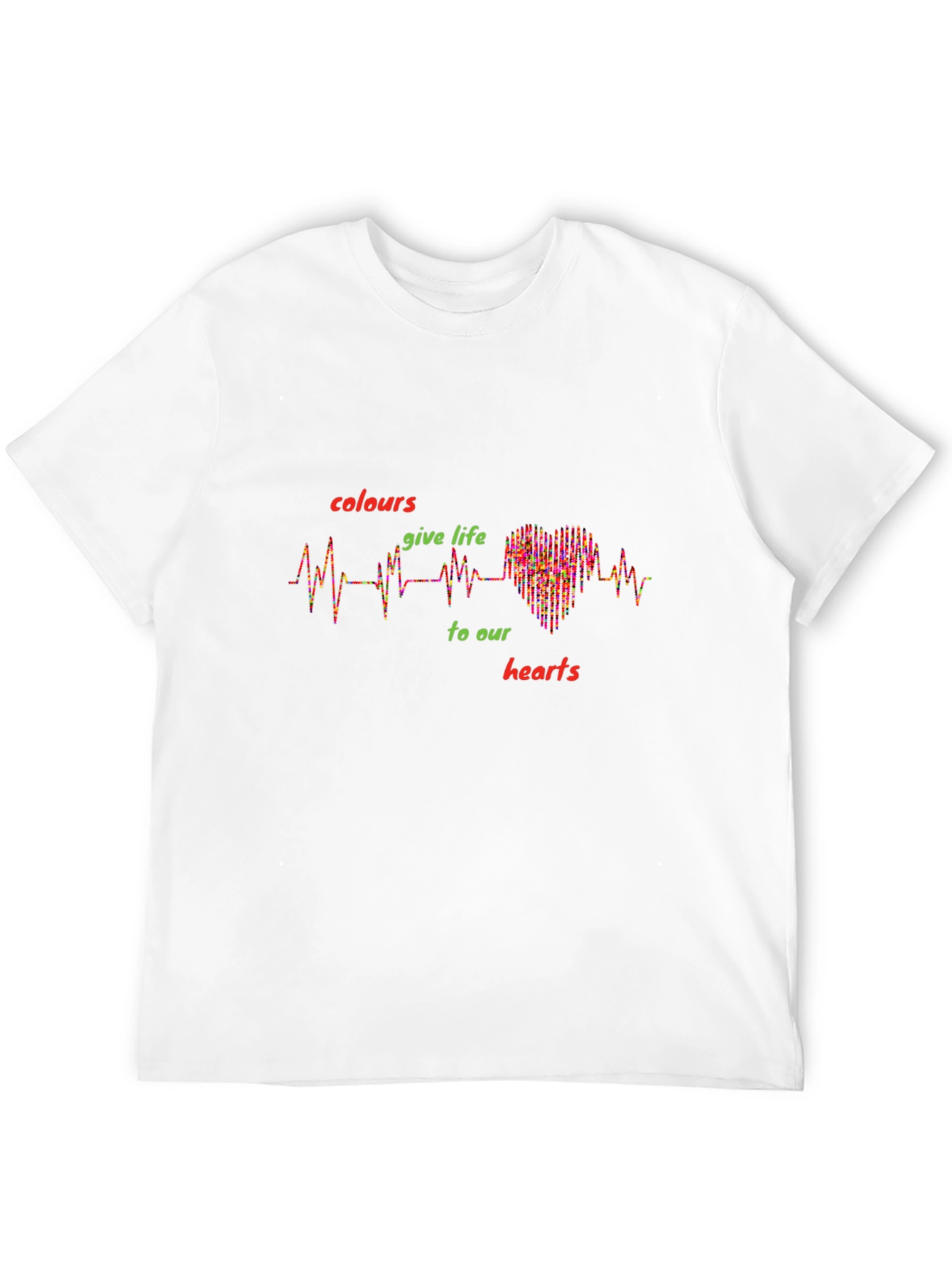 Colorful Heartbeat Graphic T-Shirt