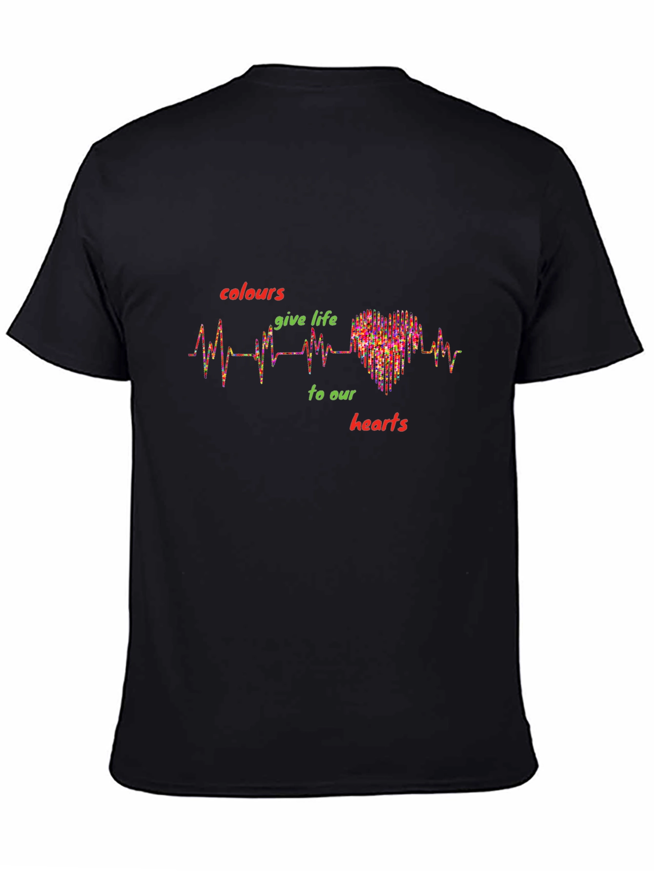 Colorful Heartbeat Graphic T-Shirt