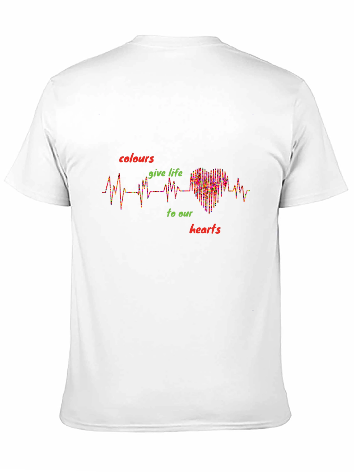 Colorful Heartbeat Graphic T-Shirt