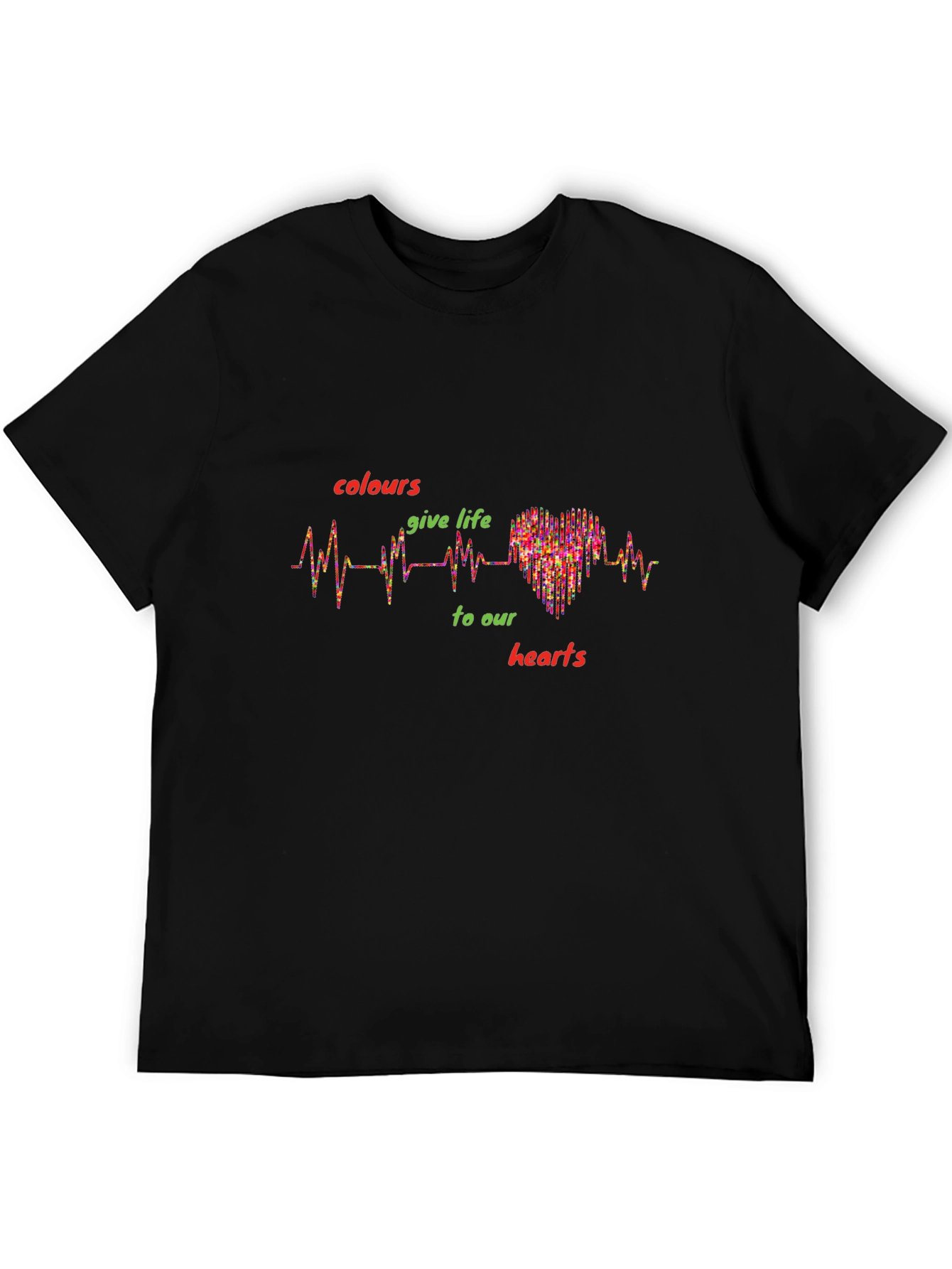 Colorful Heartbeat Graphic T-Shirt