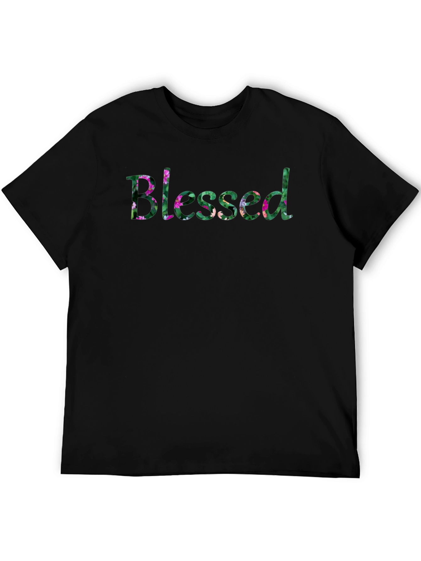 Blessed Floral Graphic Tee - Black