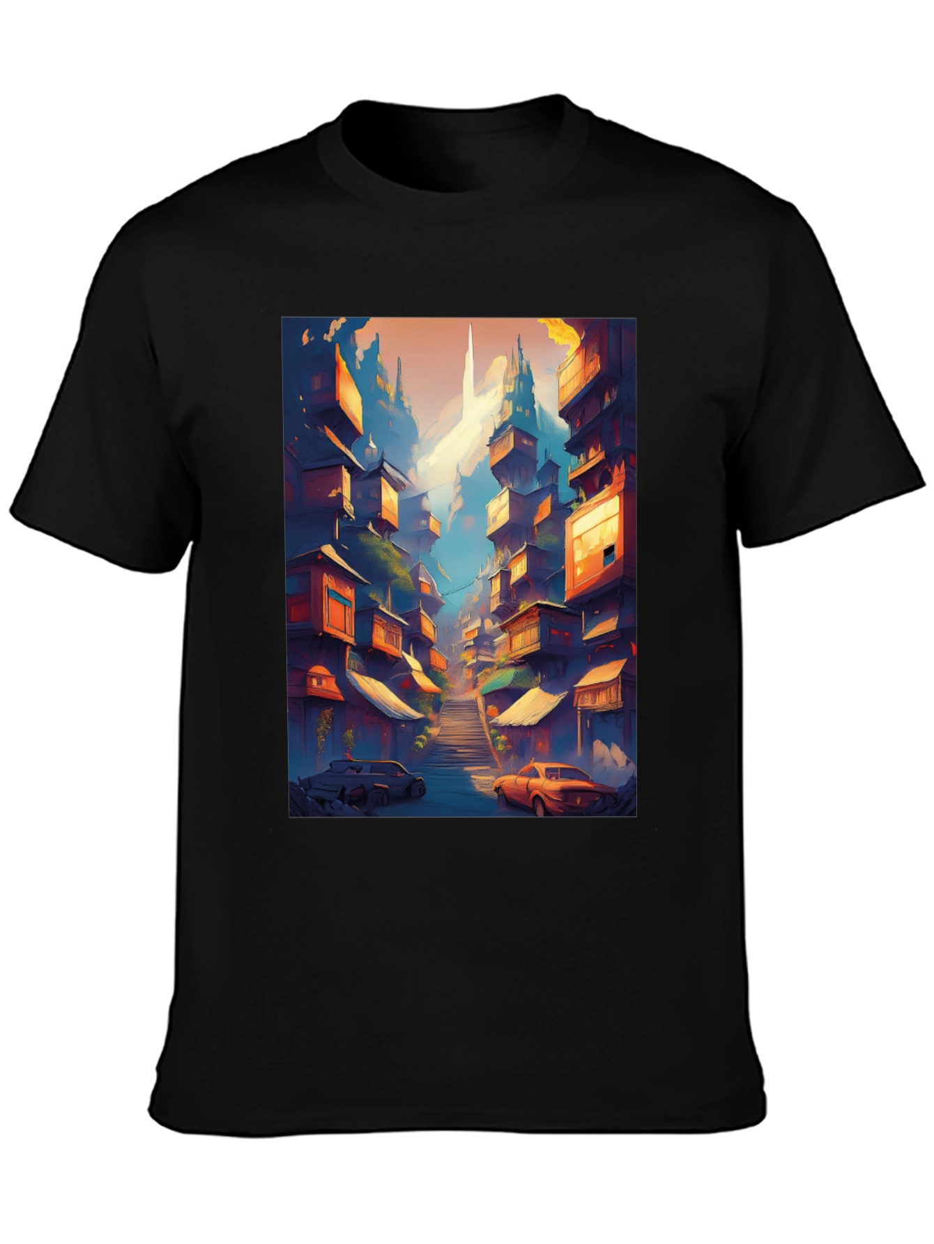 Urban Escape Tee: Cityscape Graphic T-Shirt