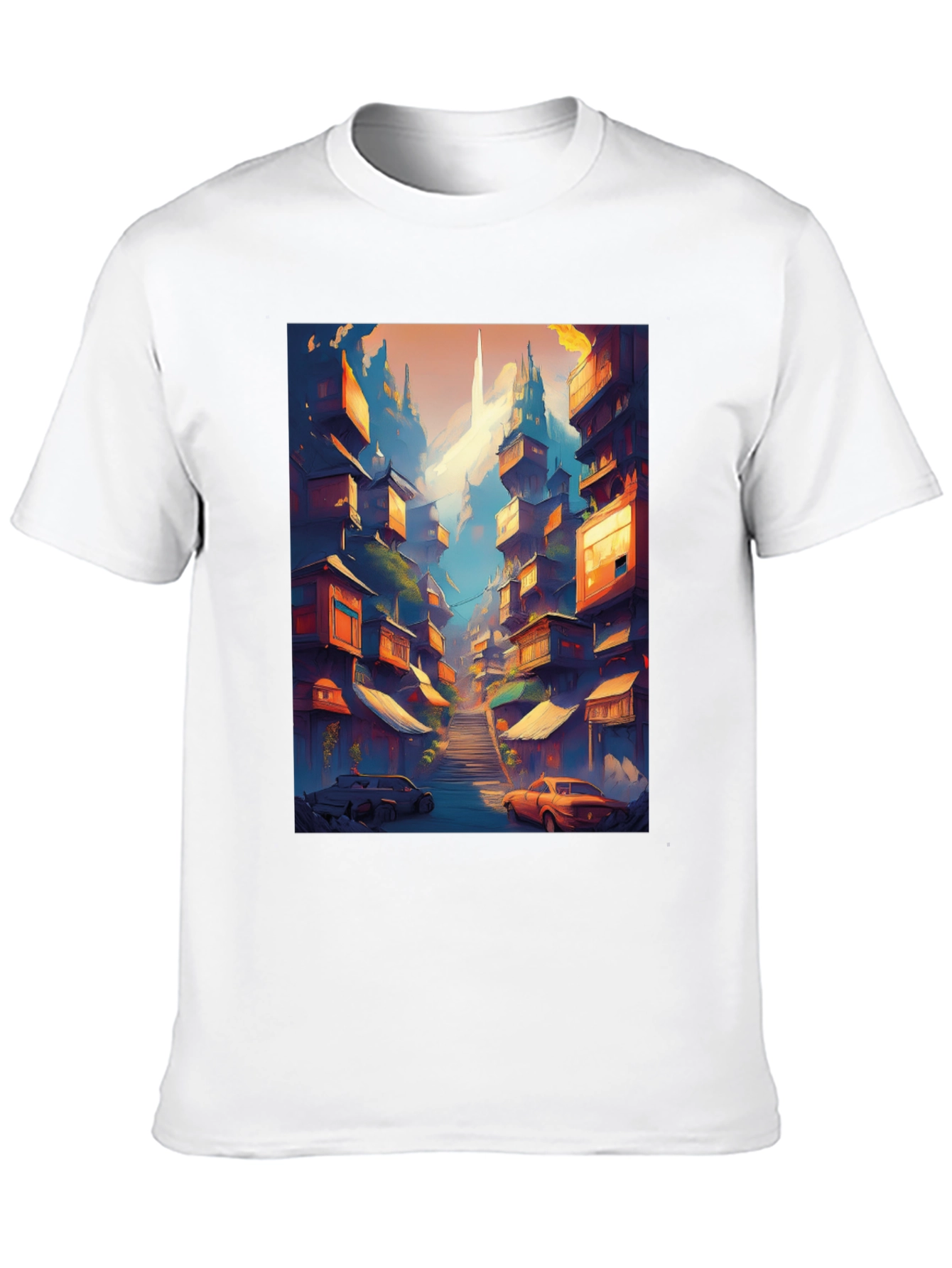 Urban Escape Tee: Cityscape Graphic T-Shirt