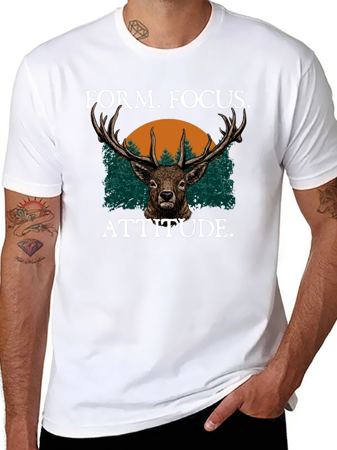Form Focus Attitude Deer Graphic T-Shirt