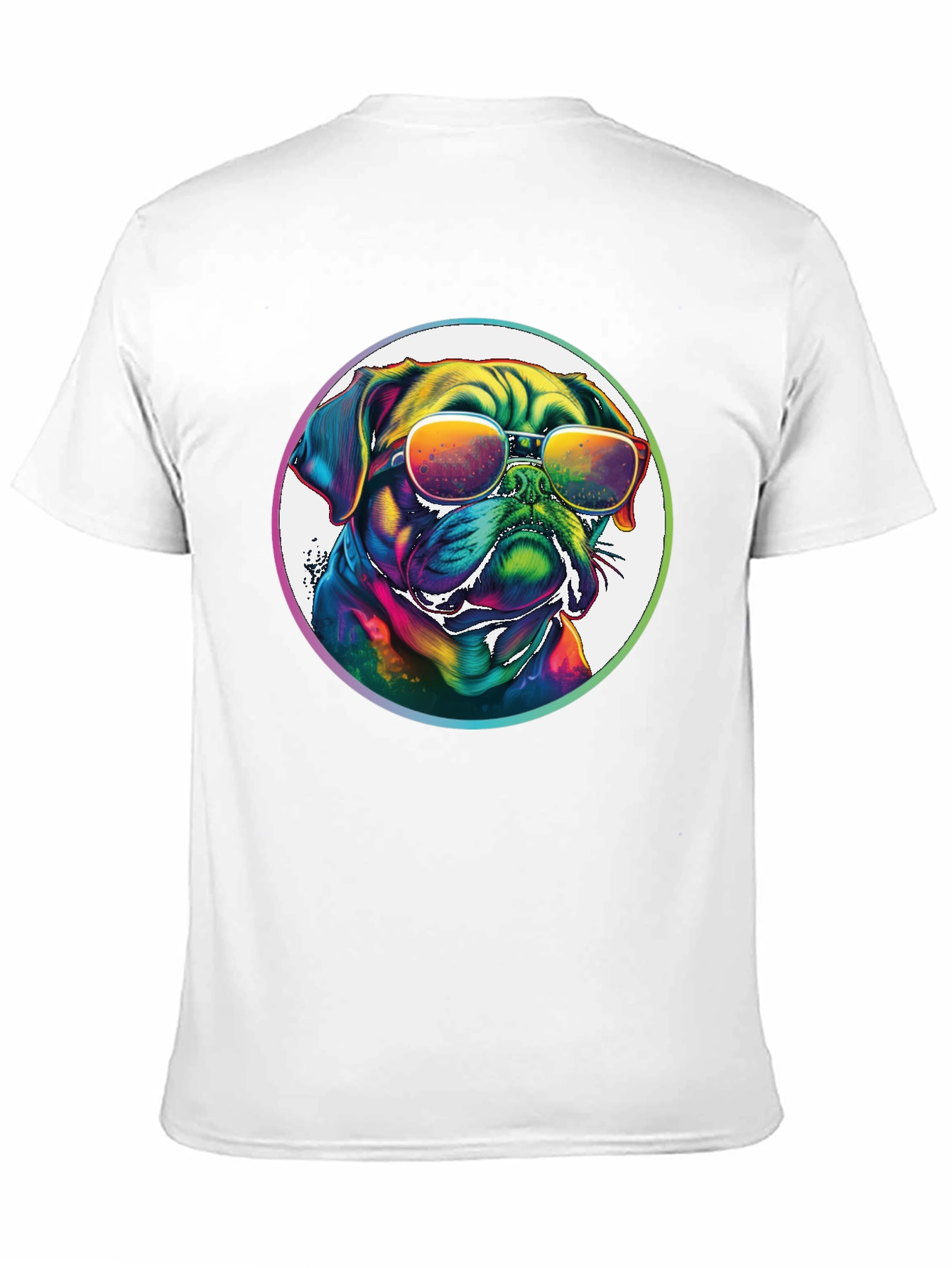 Rainbow Pug Sunglasses T-Shirt – Colorful Dog Lover Tee