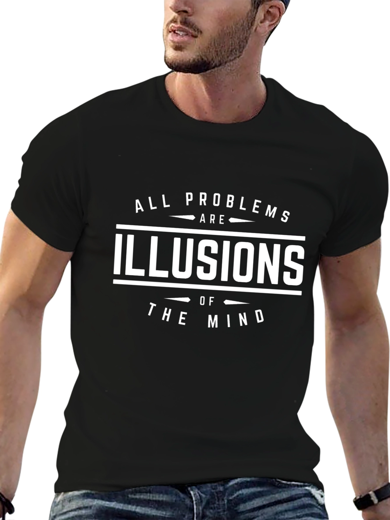 Illusion of the Mind Black Graphic T-Shirt
