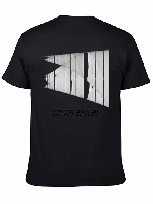 Chaos Ensues Graphic Tee - Modern Abstract Design
