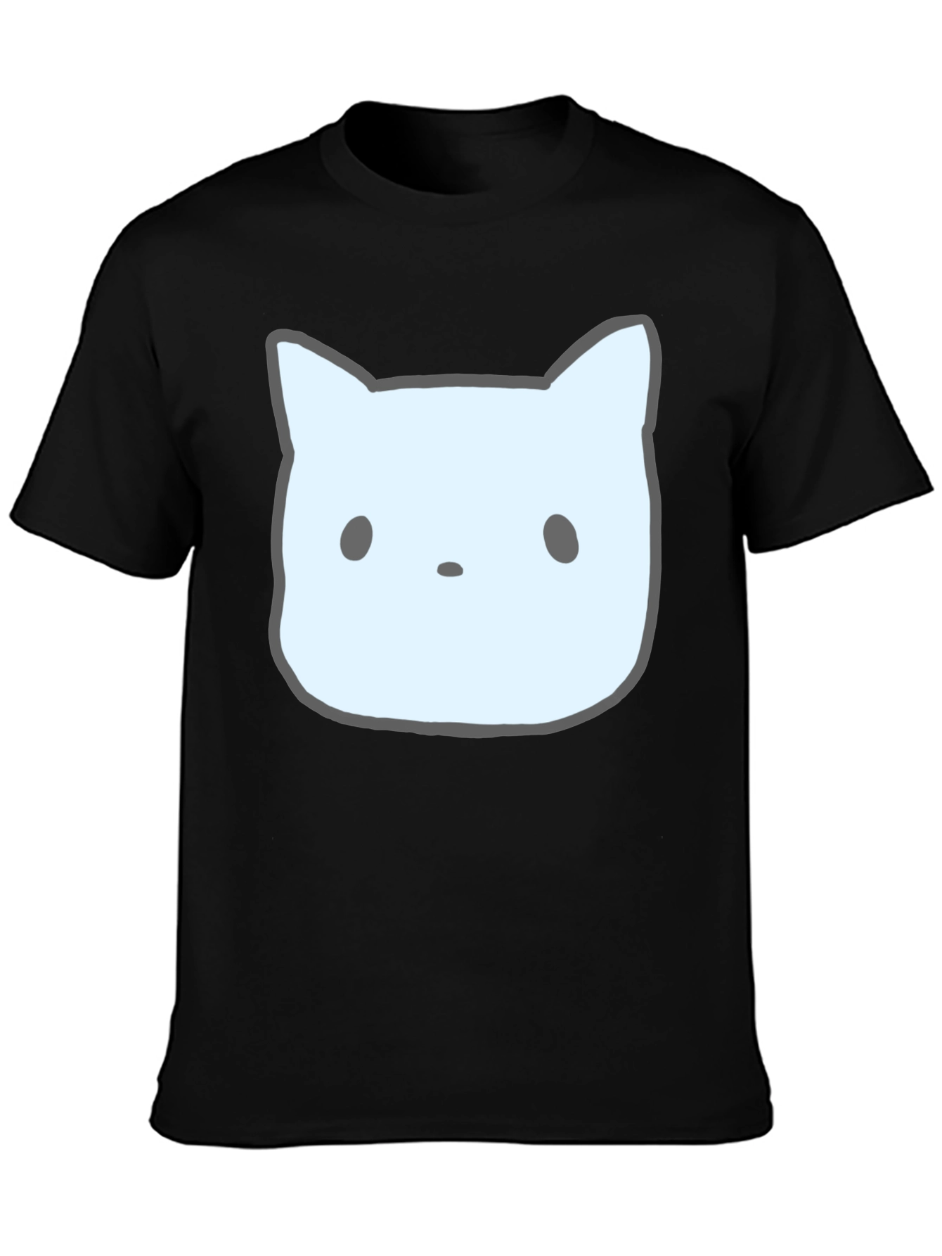 Cute Cat Face Graphic Tee - Unisex Black T-Shirt