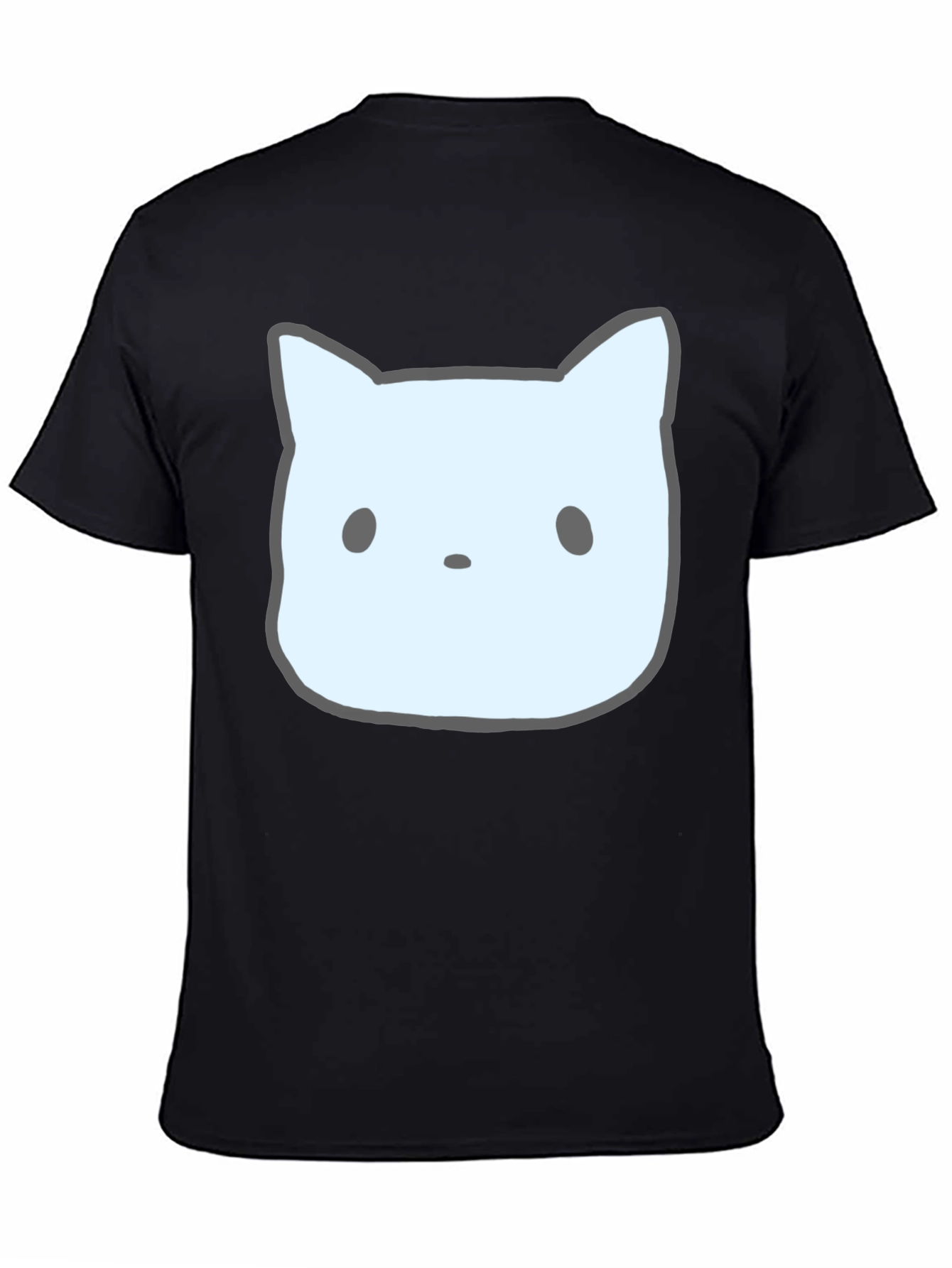Cute Cat Face Graphic Tee - Unisex Black T-Shirt
