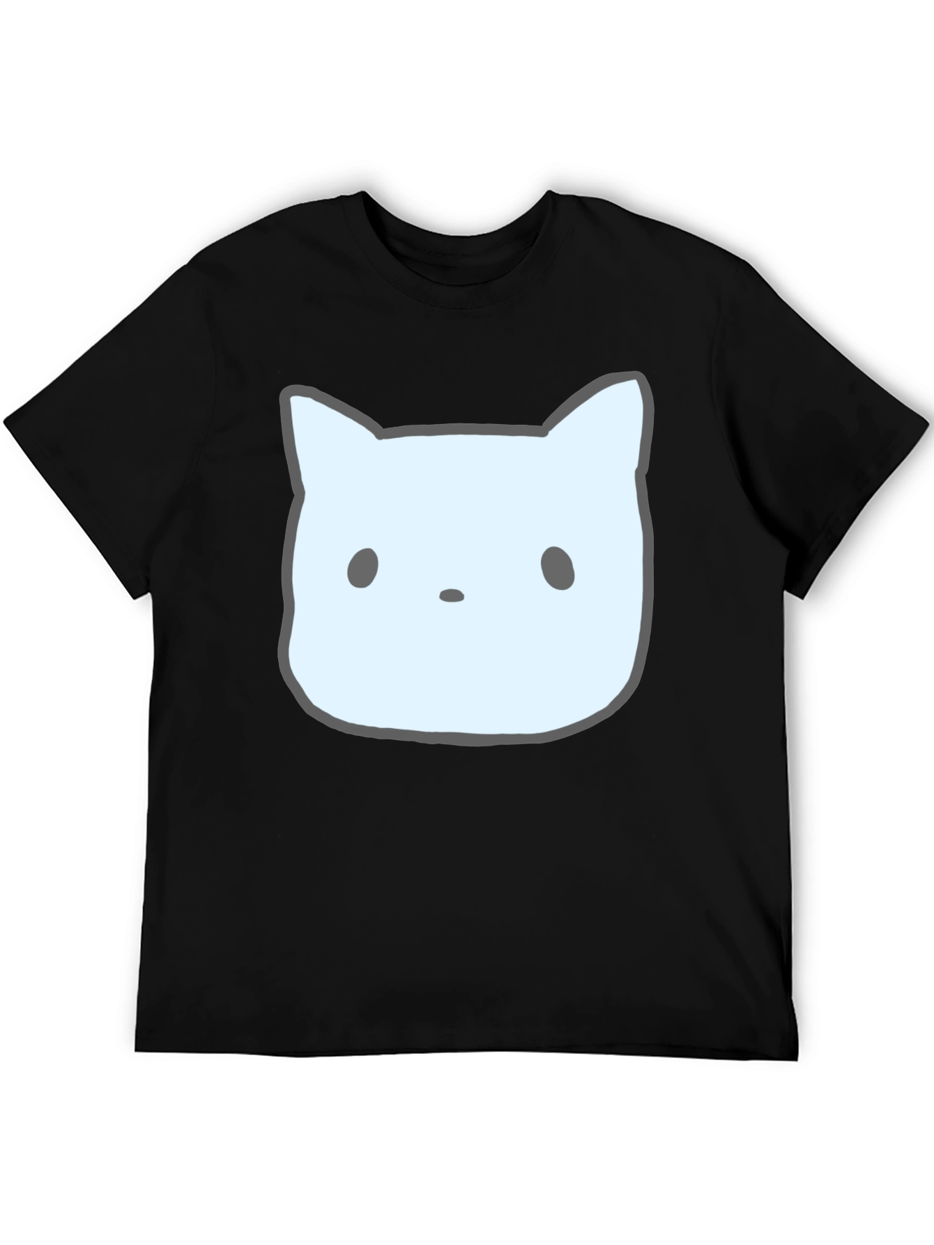 Cute Cat Face Graphic Tee - Unisex Black T-Shirt