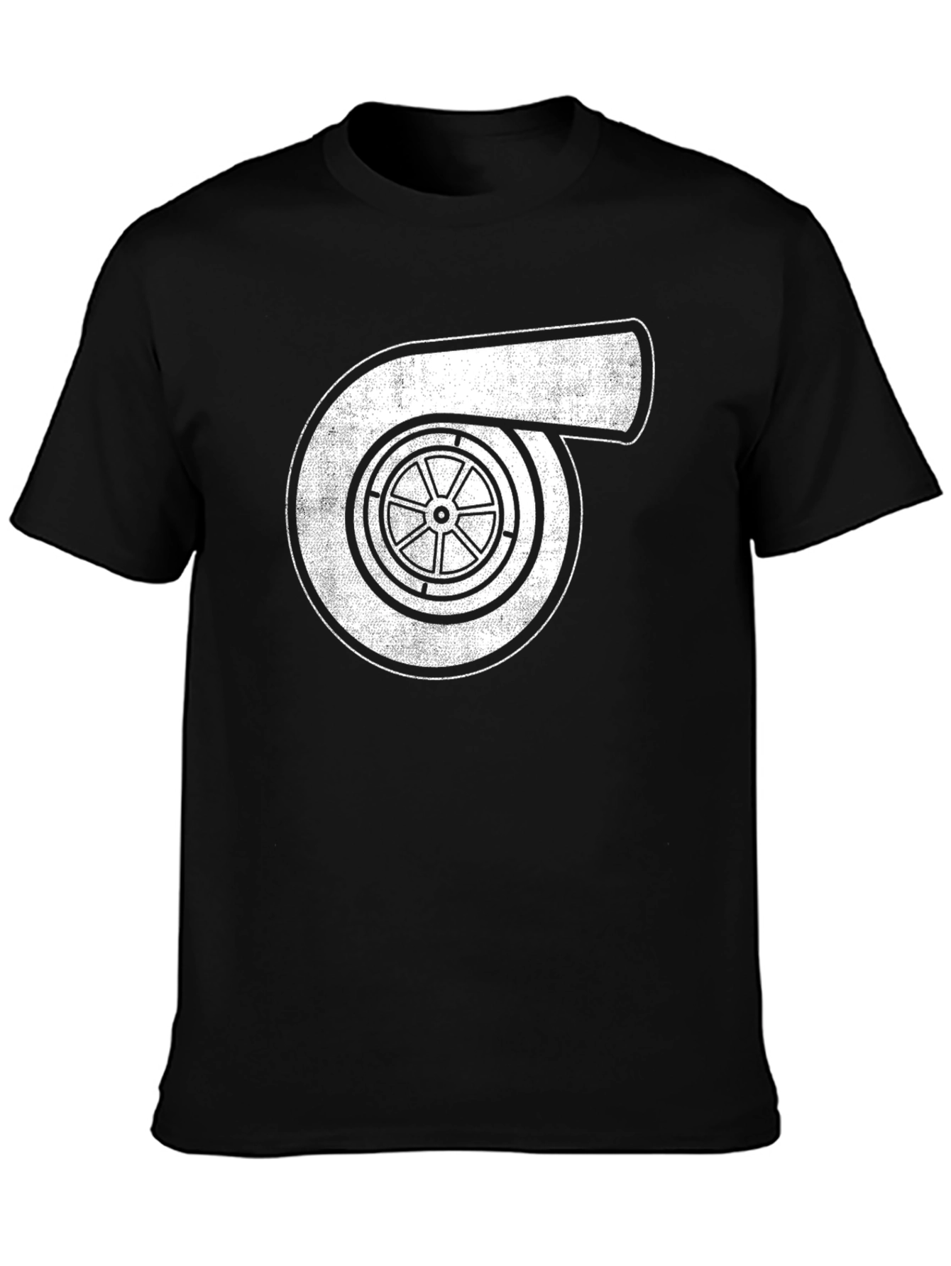 Turbocharger Graphic Tee - Black Crew Neck