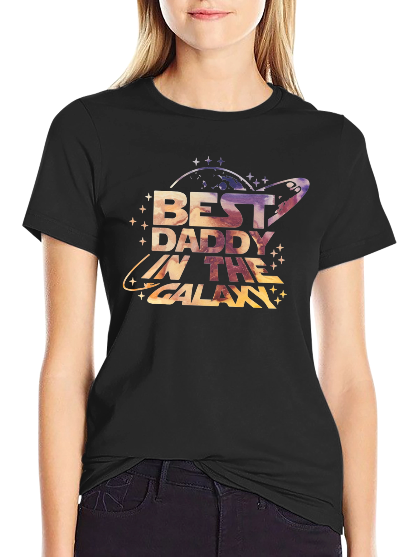 Best Daddy in the Galaxy Black T-Shirt