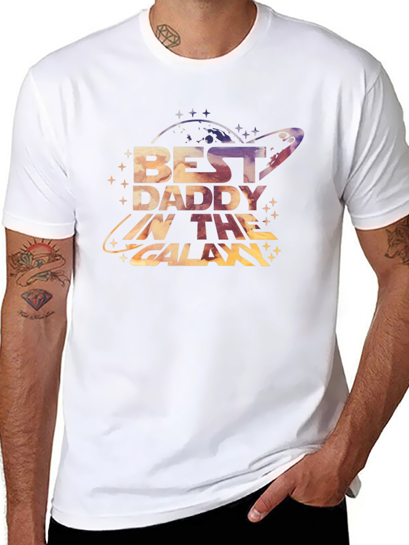 Best Daddy in the Galaxy Black T-Shirt