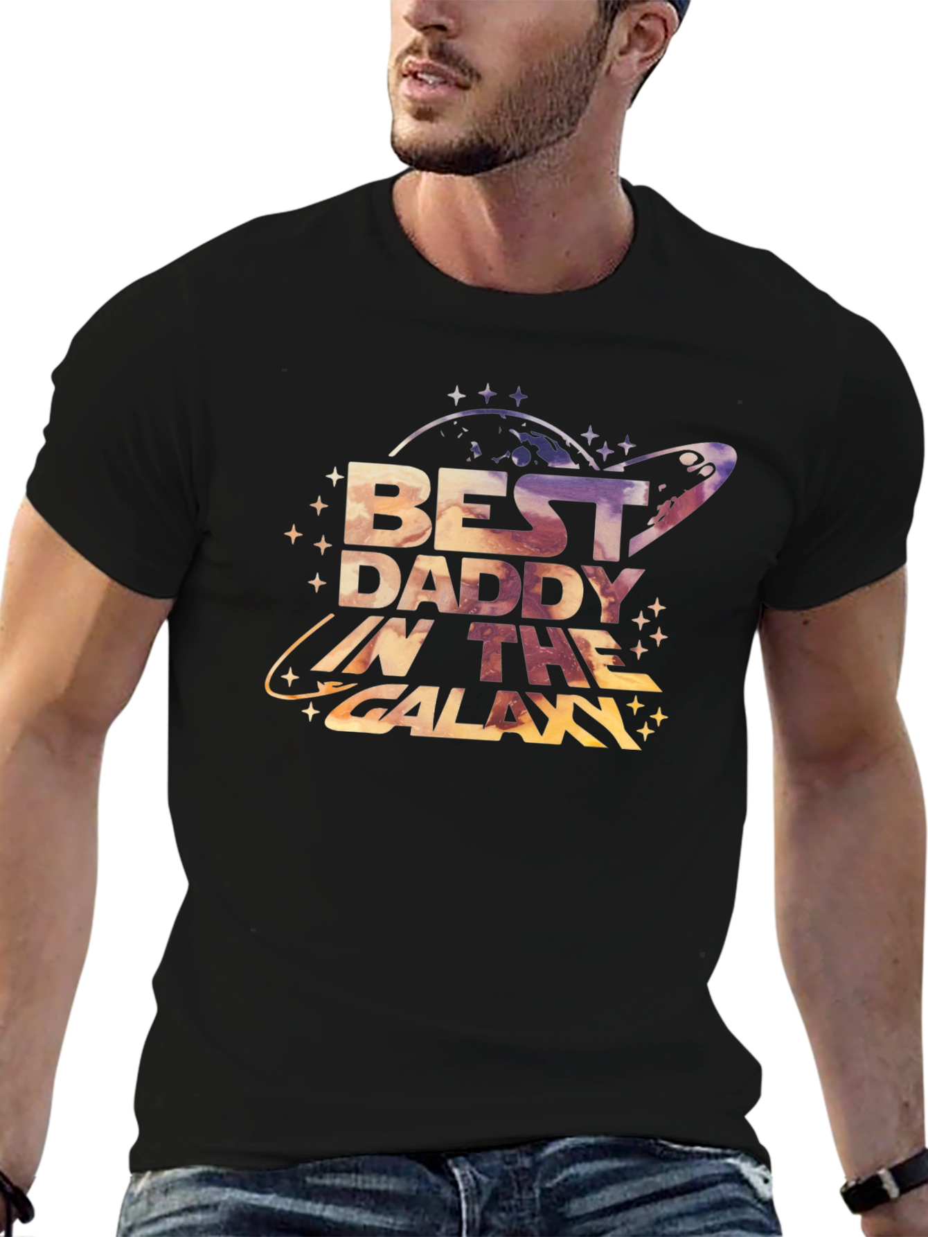 Best Daddy in the Galaxy Black T-Shirt